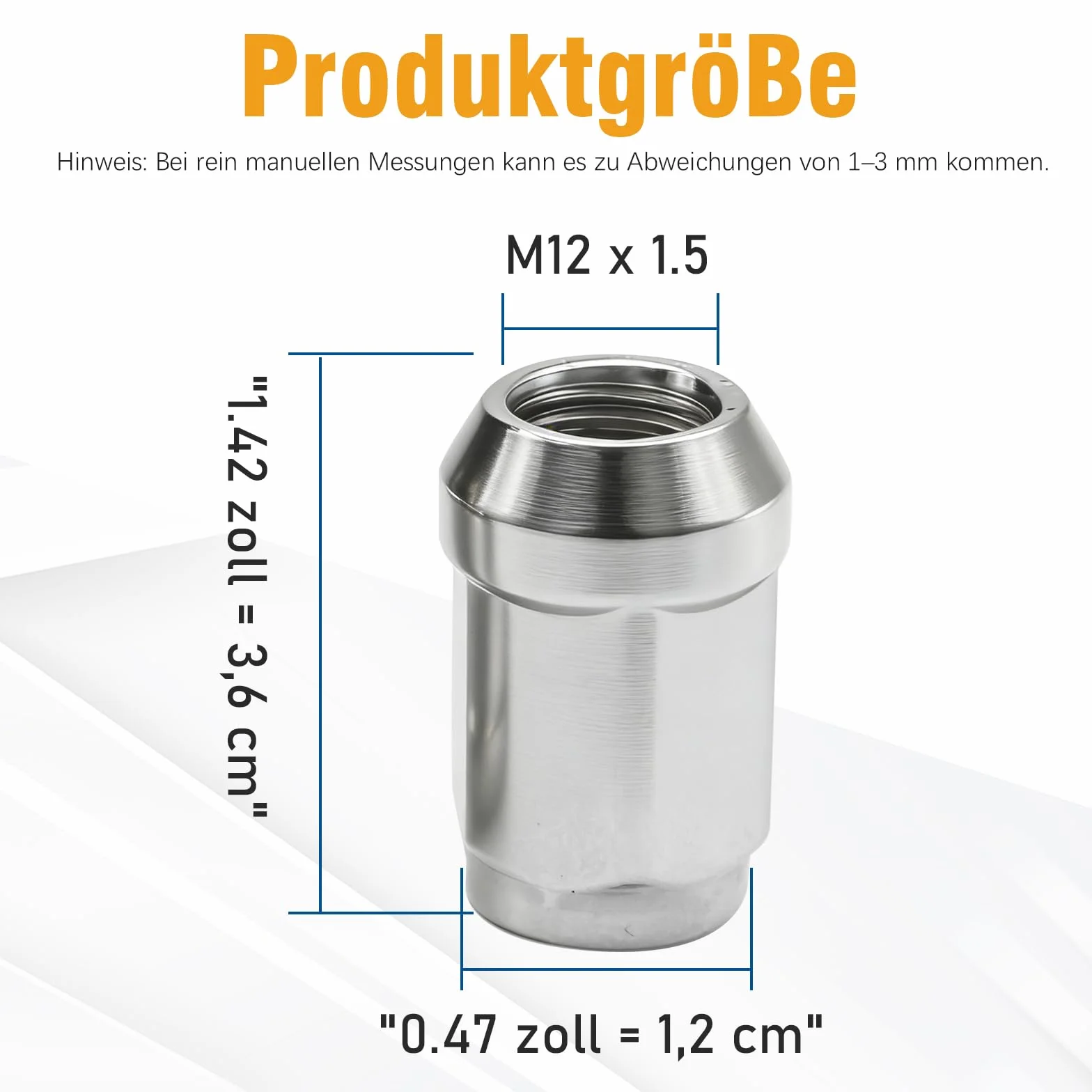 Chromowane nakrętki do kół M12 x 1,5 stożkowe 60° do Ford Escort Fiesta Focus Fusion Mazda 626 RX7 323F 929