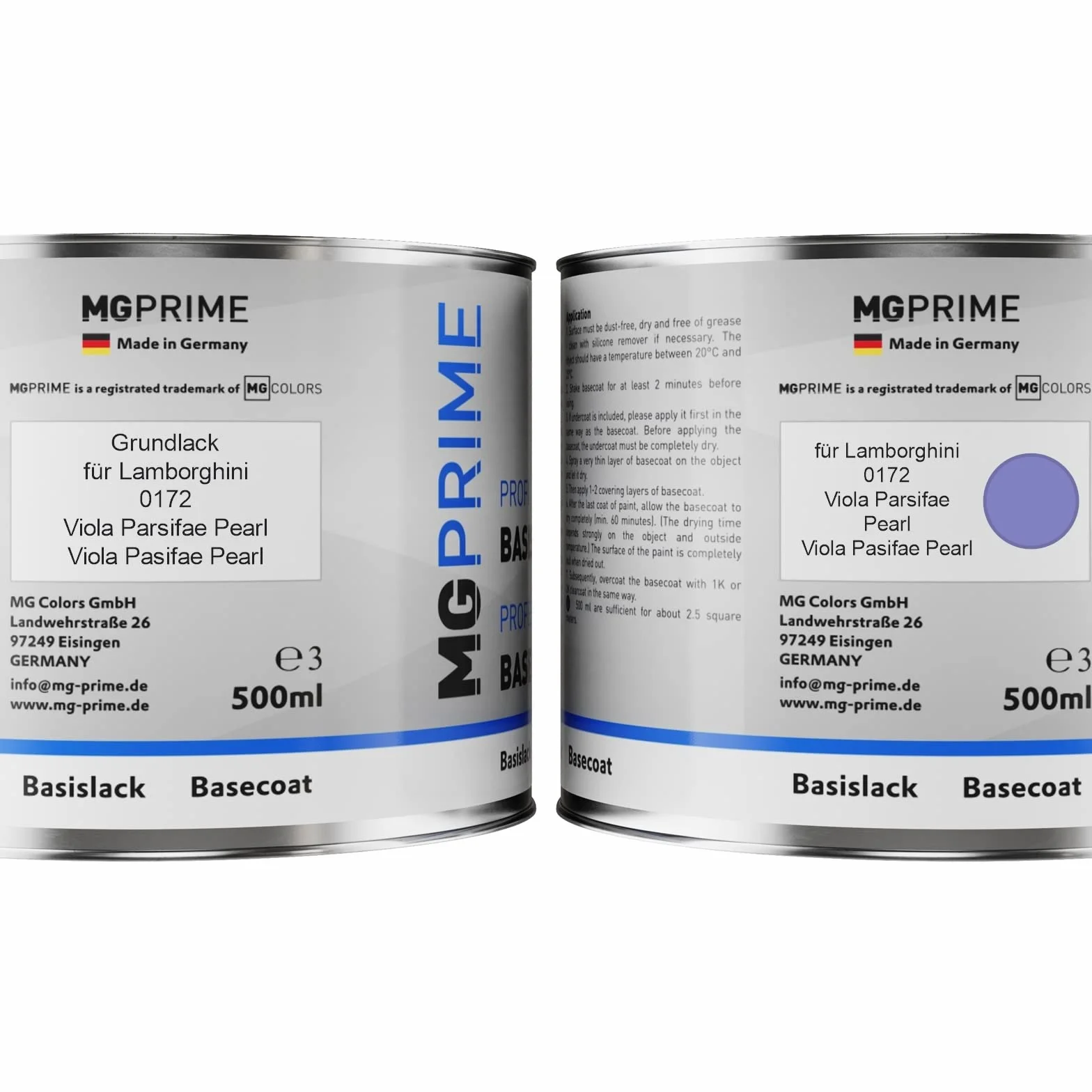 MG PRIME Lakier samochodowy Zestaw puszka gotowa do natrysku dla Lamborghini 0172 Viola Parsifae Pearl/Viola Pasifae Pearl Podklad + Lakier bazowy 1,0 litr 1000ml