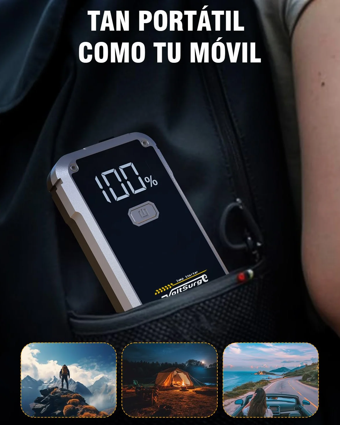 Starthilfe Powerbank, VoltSurge 4000A Spitzenstrom, VoltSurge pomoc przy starcie samochodu - Avviatore di emergenza, akumulator samochodowy 2000 A, rozrusznik