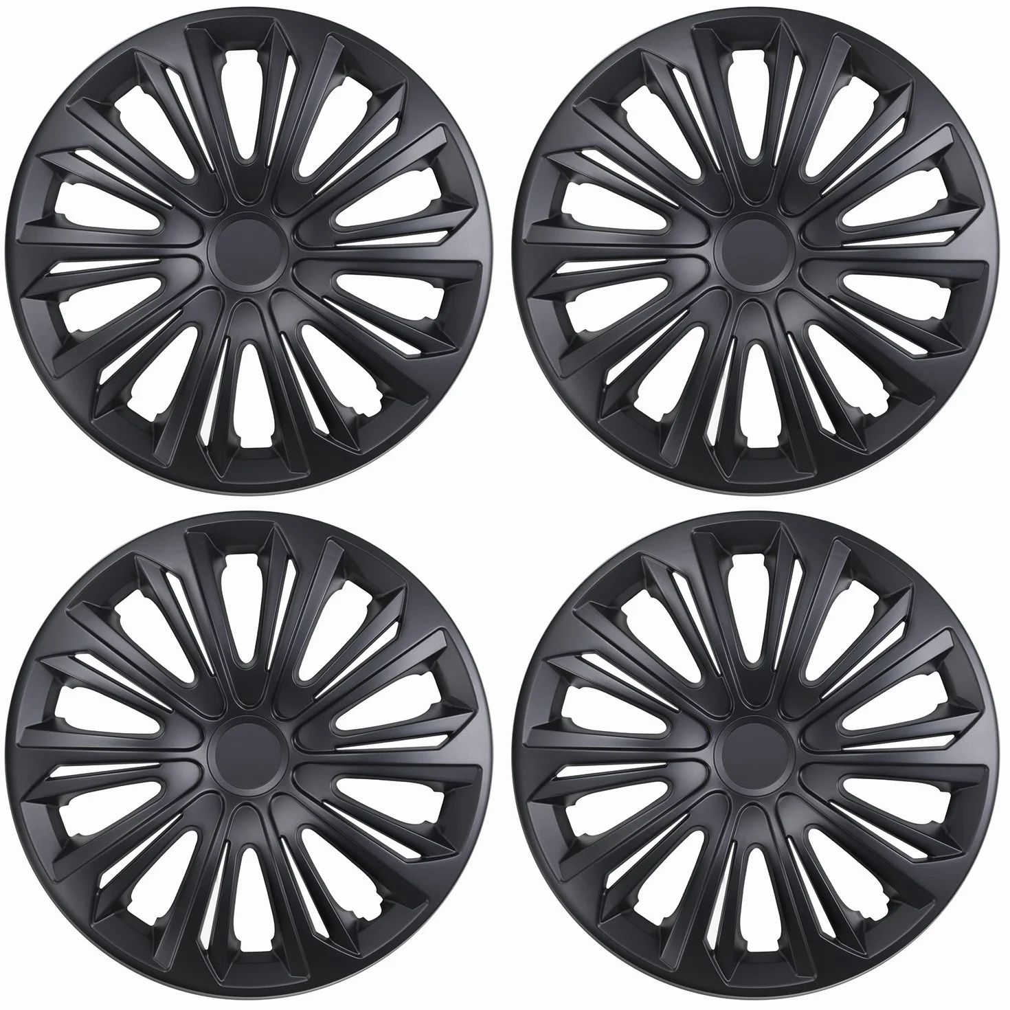 NRM Strong kołpaki ozdobne Strong 4 x uniwersalne kołpaki na koła zestaw 4 szt. czarne matowe (15")