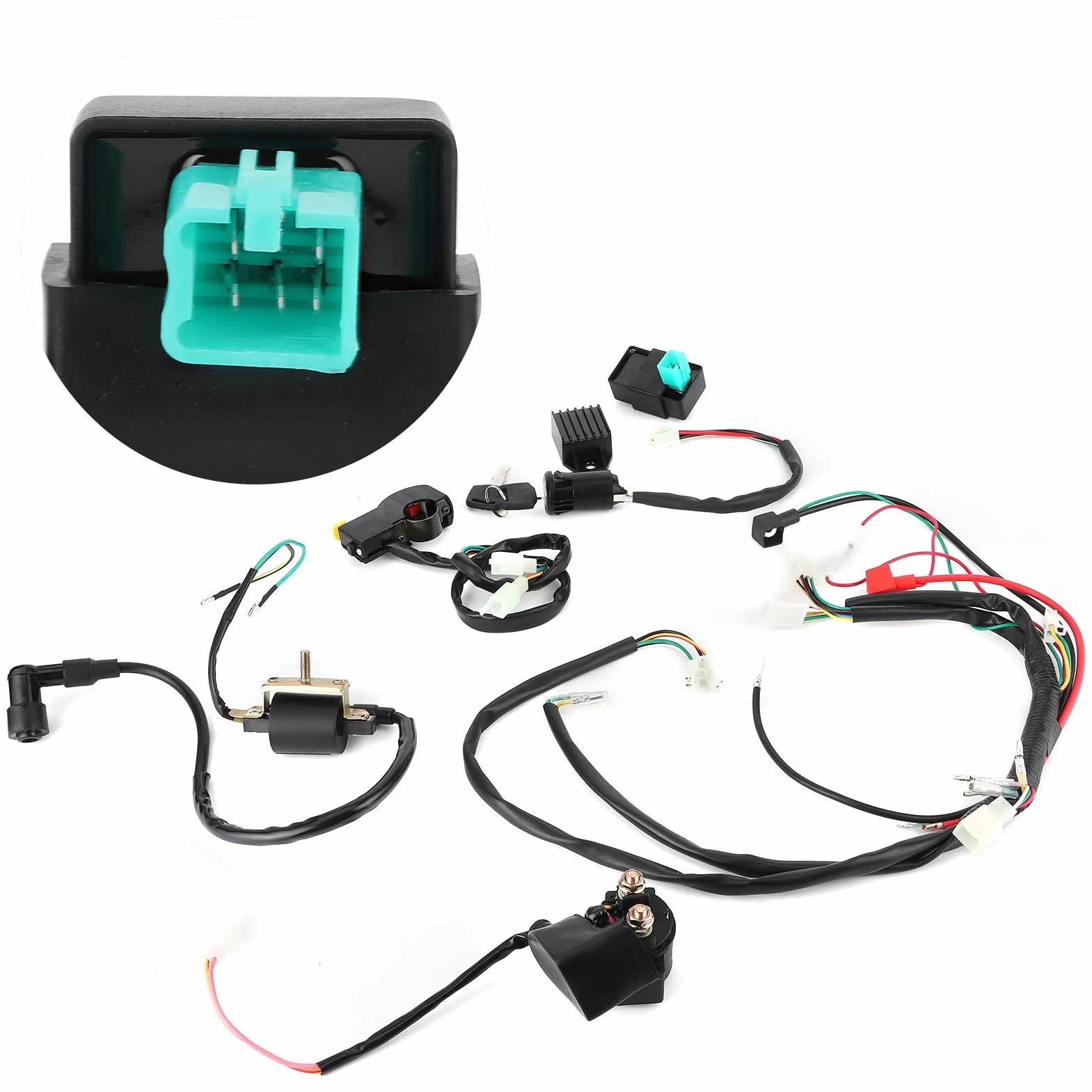 Tbest drut/zestaw wiązki przewodów rozrusznik elektryczny kable w wiązce silnika nadające się do Pit Quad motor terenowy Atv