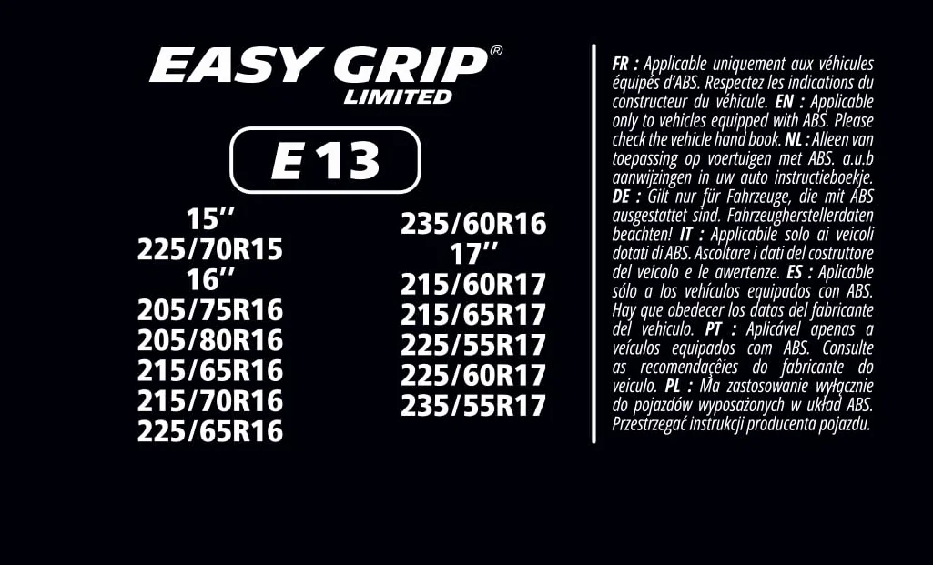 MICHELIN EASY GRIP Limited Kompozytowe łańcuchy śniegowe E13