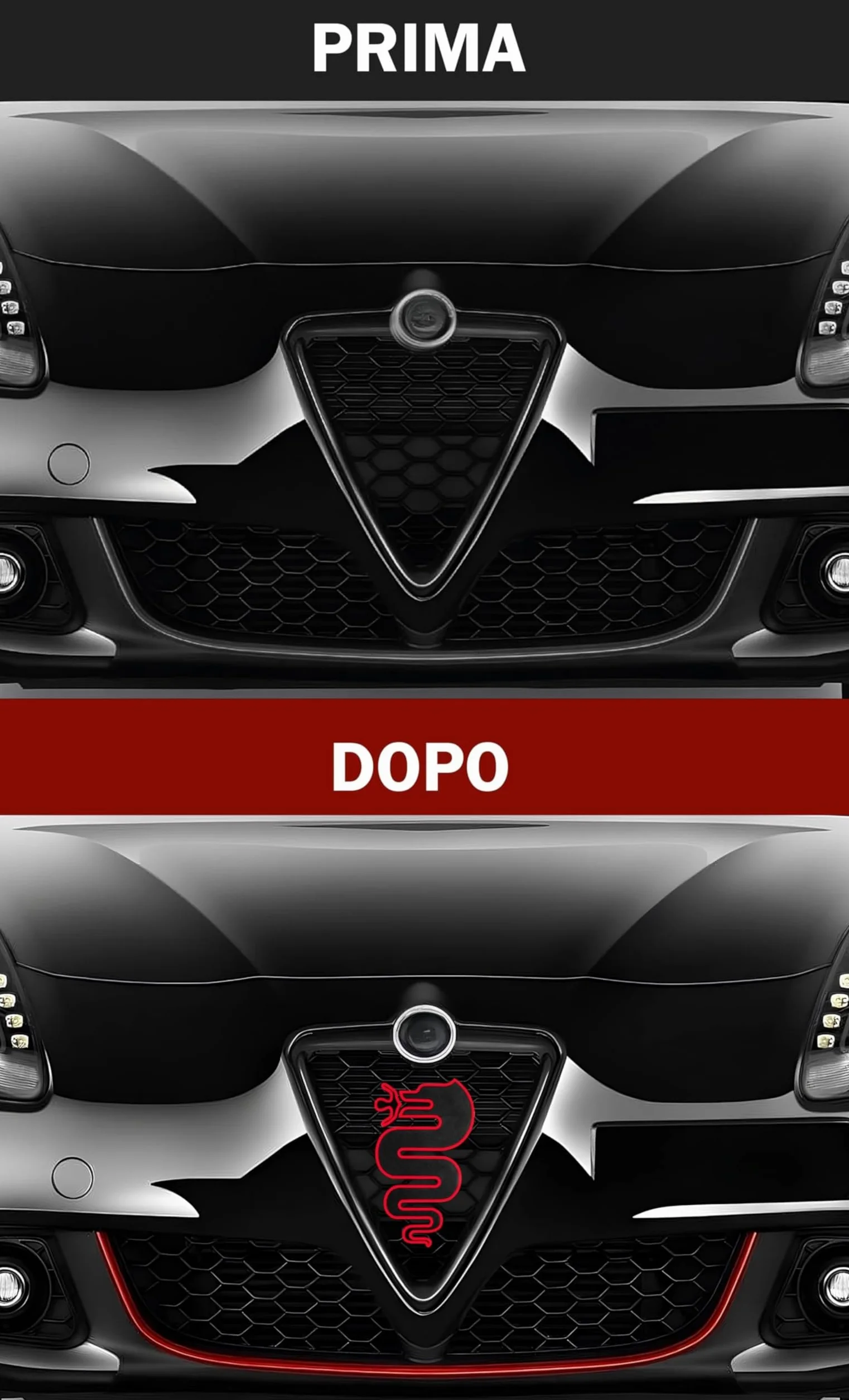 Akcesoria do grilla Alfa Romeo Giulietta Tuning Restyling 2016 (czarna)