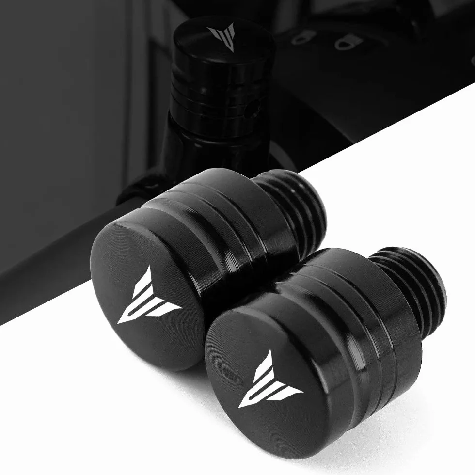 Para M10X1.25 czarne aluminium CNC śruby z otworem do lusterka do Yamaha MT07 FZ07 MT09 FZ09 MT10 MT25 MT125 XSR700 XSR900 NMAX 125 X-Max 300 400