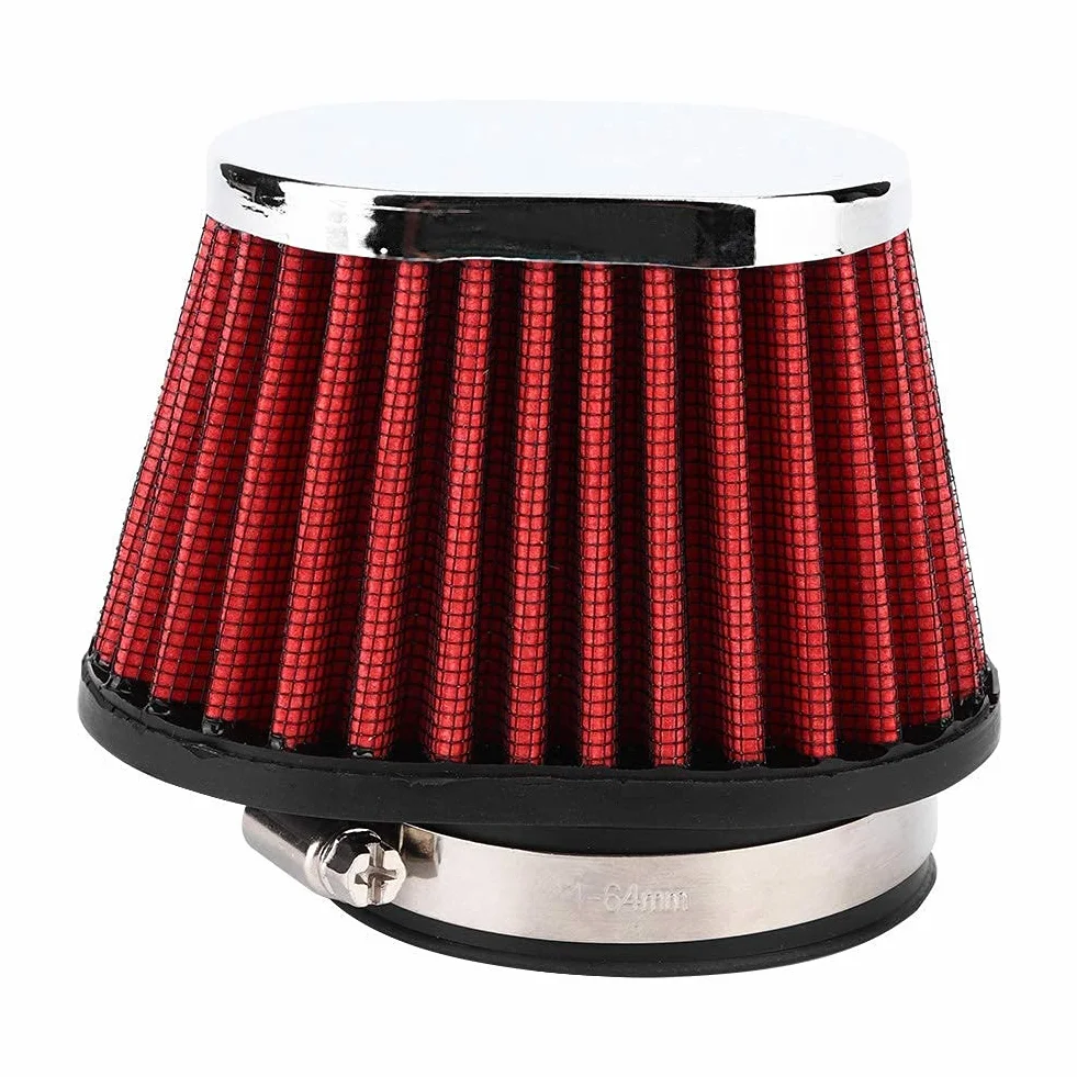 Qiilu Filtr powietrza motocyklowego, głowica grzybka, filtr powietrza do silnika, akcesoria zamienne (60 mm)
