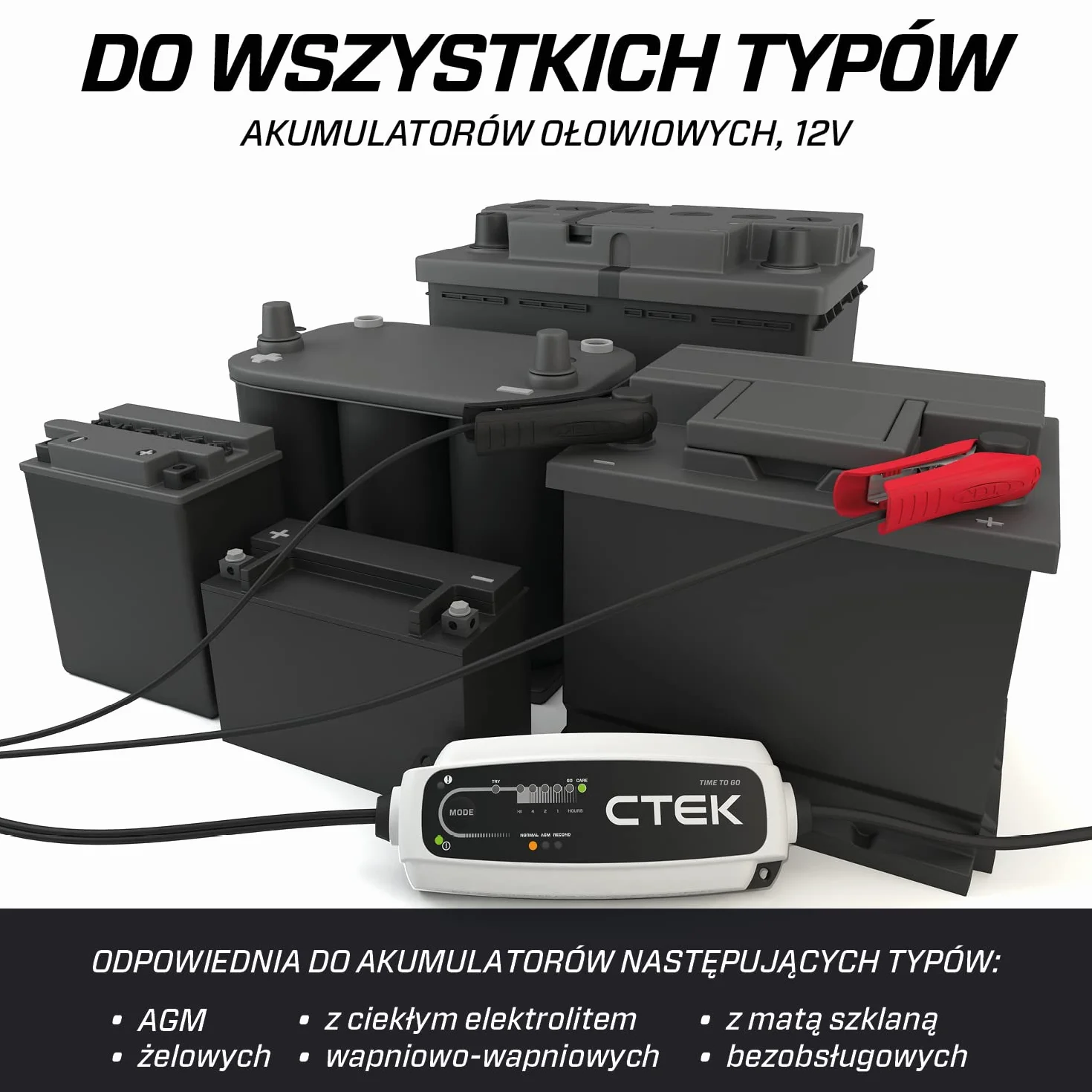 CTEK CT5 Time To Go, Ładowarka Akumulatorów 12V, Ładowarka, Konserwator Akumulatorów, Timer Odliczający Czas, Wskaźnik Startu, Wbudowana Kompensacja Temperatury, Tryb Regeneracji I Dedykowany Tryb AGM