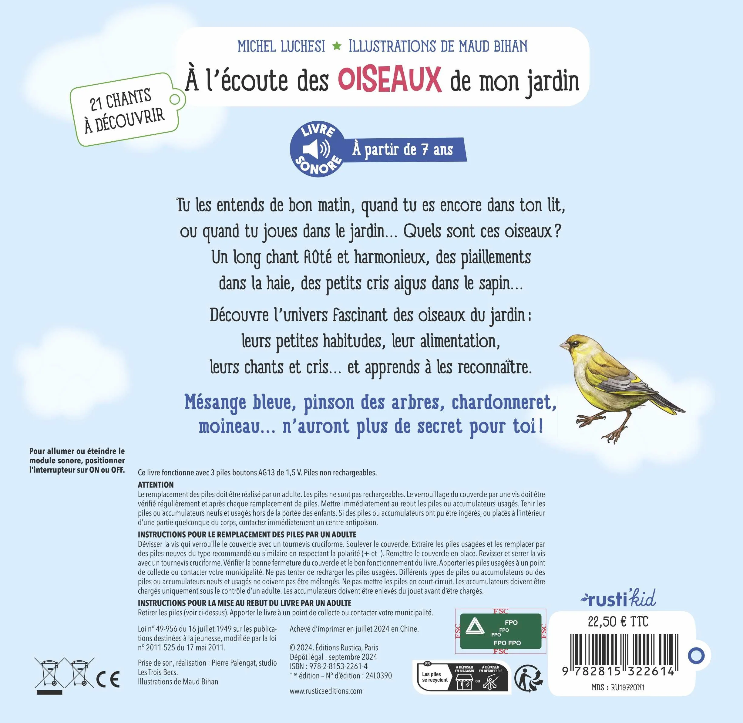 A l'écoute des oiseaux de mon jardin: 21 chants à découvrir