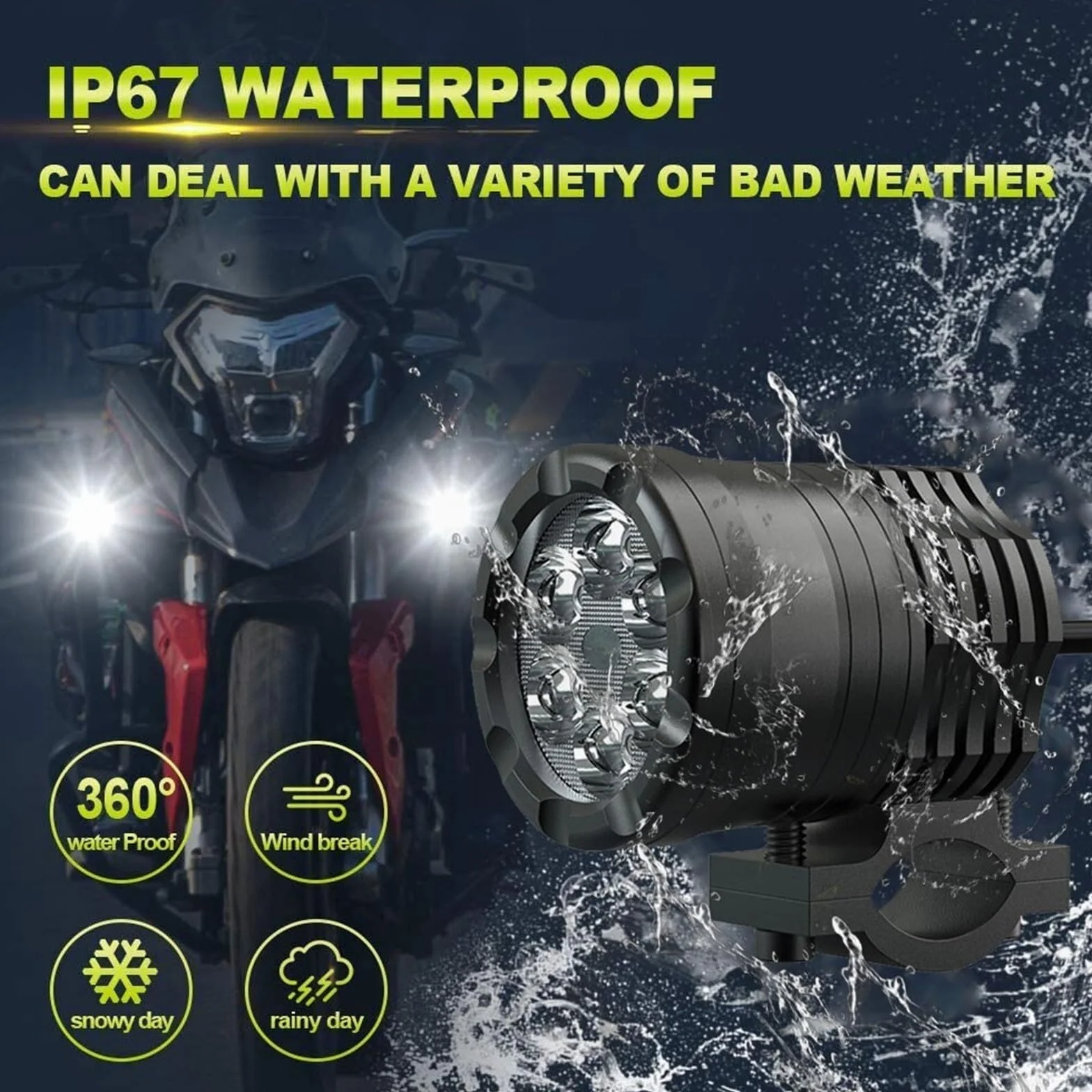 lampą halogenową 60W Reflektory Led Do Motocykla Uniwersalny Moto Spotlight Z Przełącznikiem Pasuje BMW R1200GS ADV F800GS F650 K1200S(2PCS 60W-switch)