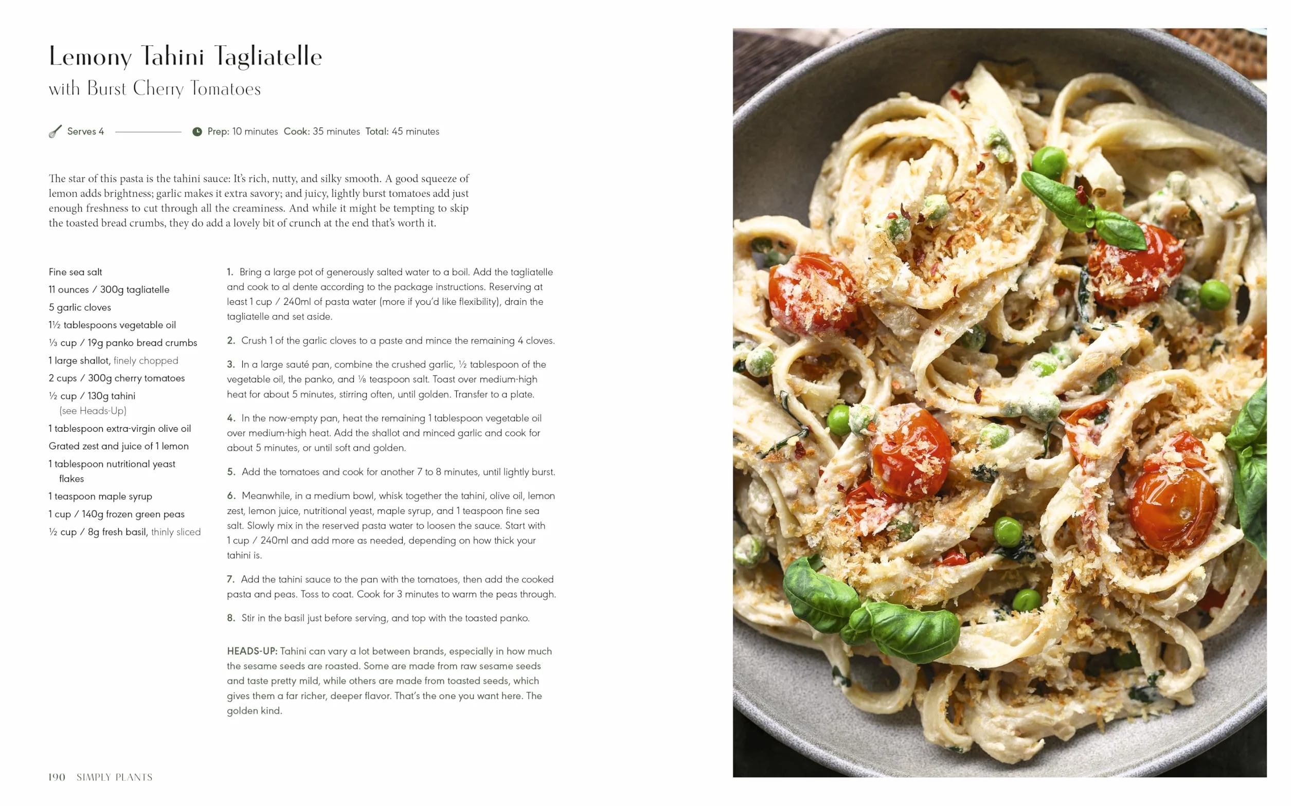 Simply Plants: Feel-Good Vegan Recipes to Nourish the Body and Soul: A Cookbook