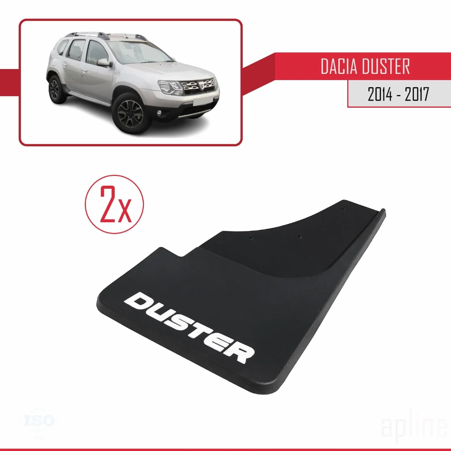 Zestaw Błotników do Dacia Duster Post-Facelift 2014-2017 Przedni Tylny 4 Sztuk Czarny