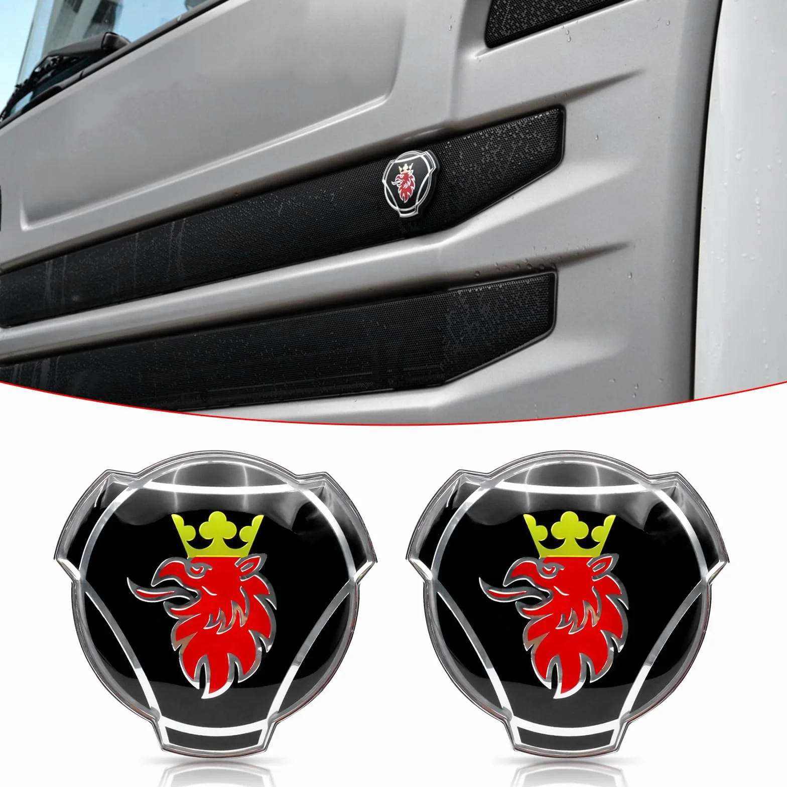 Emblemat Griffin do ciężarówki Scania przednia kratka odznaka zamiennik czarny