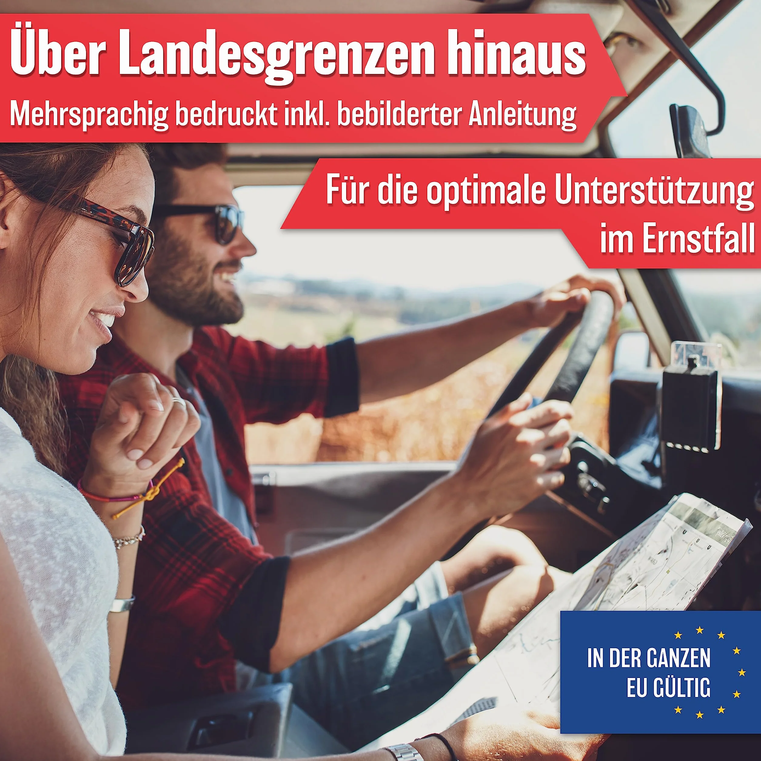 HELDENWERK Zestaw pierwszej pomocy 3 w 1 do samochodu, torba z kamizelką ostrzegawczą, trójkątem i apteczką