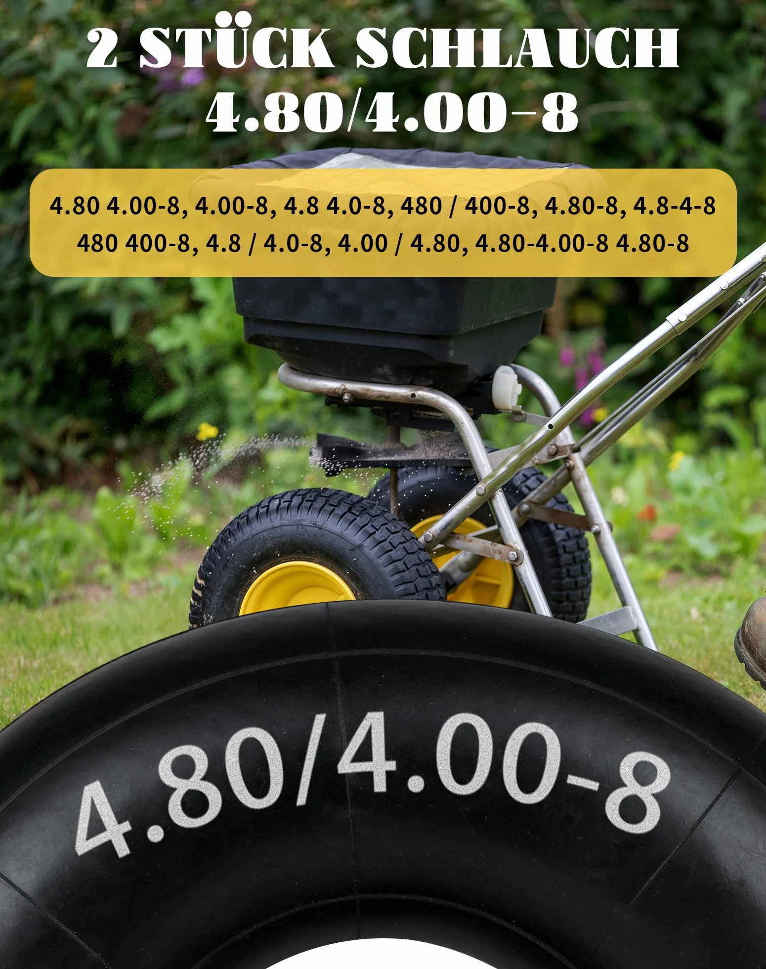 Wąż do taczki 4.80/4.00-8 z zaworem kątowym TR13
