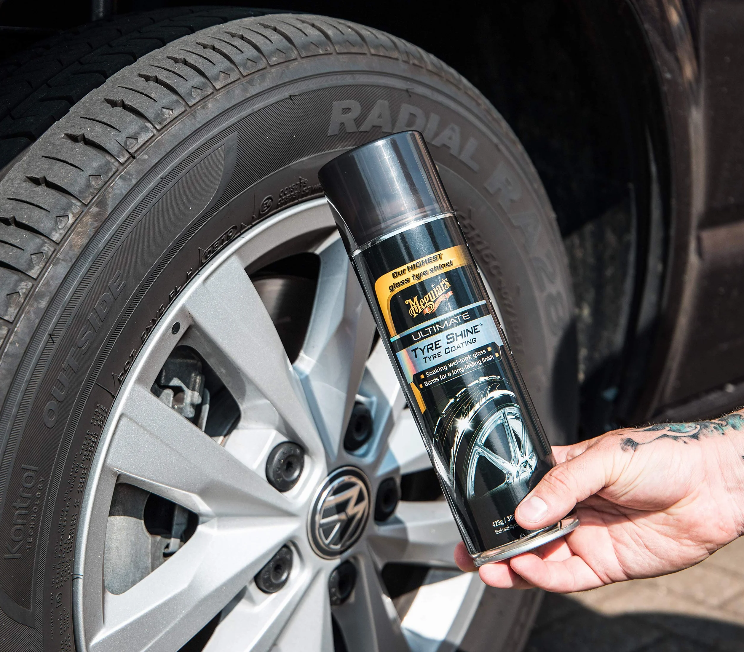 Meguiar's G192315EU Ultimate Tire Shine Tire Coating Opony Dressing 425g: Nasz najwyższy połysk opon błyszczy