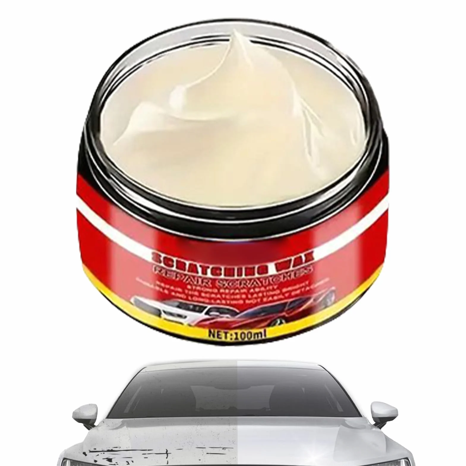 Pasta Do Usuwania Rys Samochodowych 100 ml Gąbka Polerska Lakieru