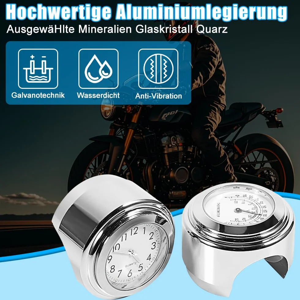 Termometr motocyklowy wodoszczelny 22-25 mm nierdzewny