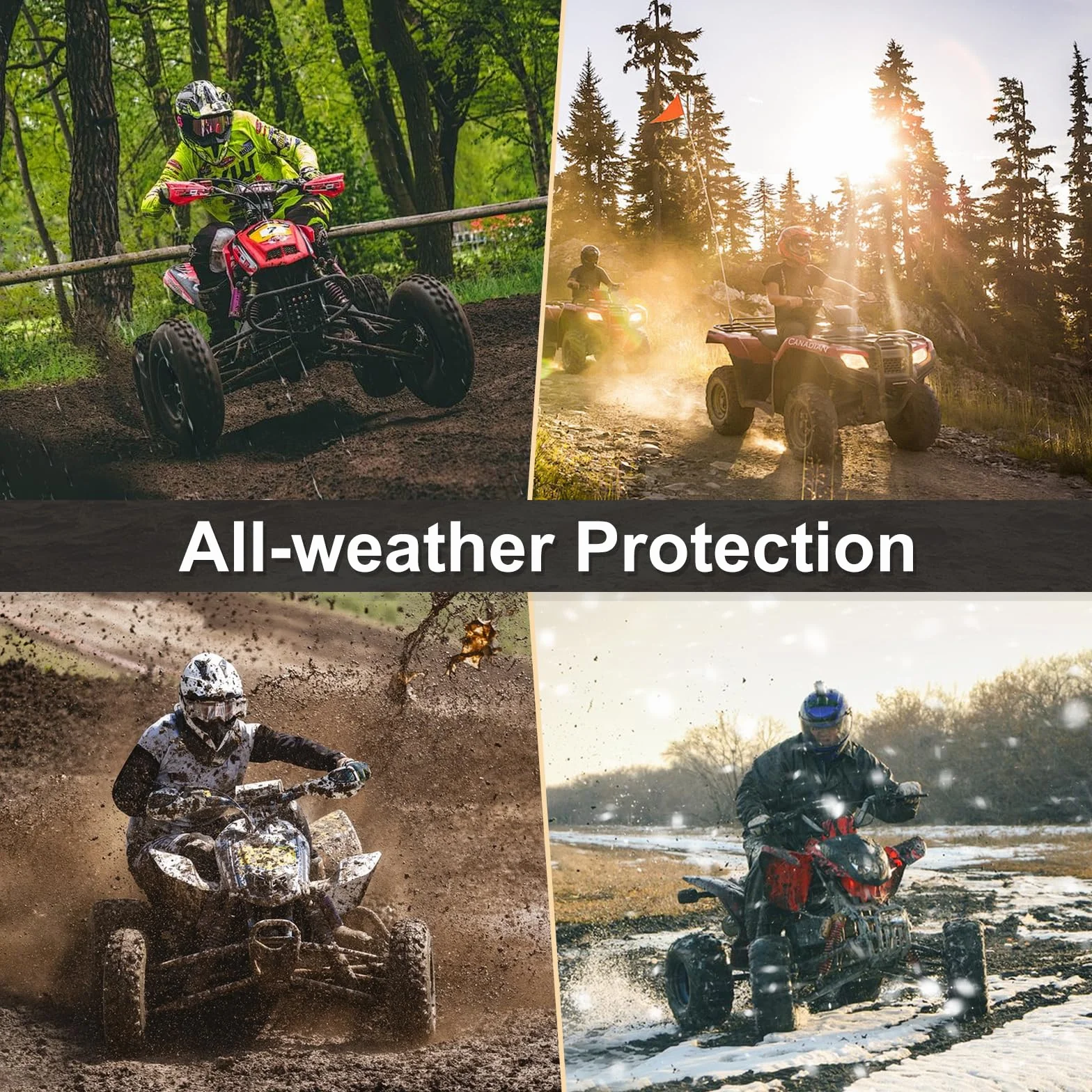 Pokrowiec na ATV, wodoodporny, wytrzymały pokrowiec na 4 koła, całoroczny, odporny na warunki atmosferyczne, ochrona przed promieniowaniem UV do 78-calowego Polaris Kawasaki, Yamaha, Suzuki