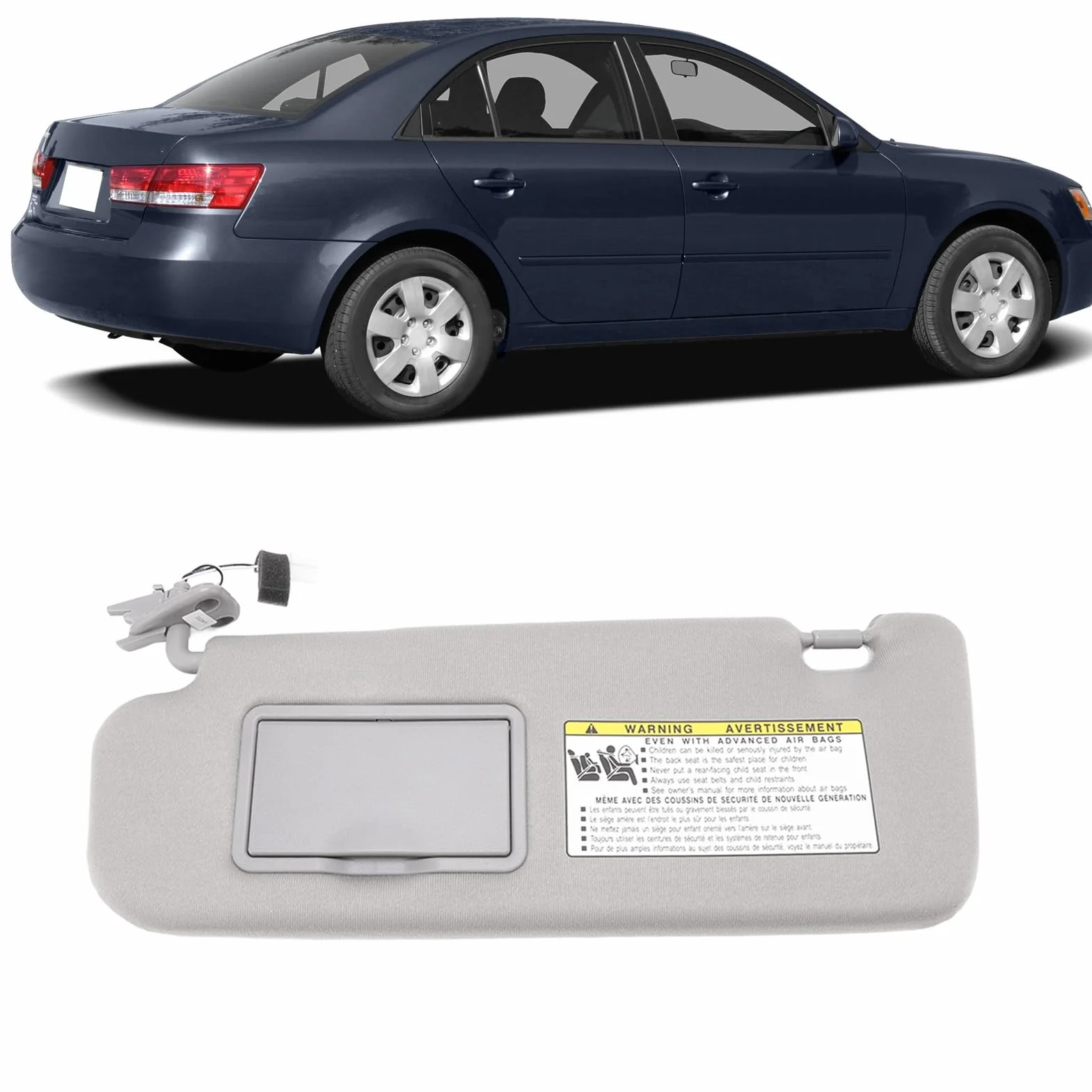 Osłona Przeciwsłoneczna Samochodowa Szara Blokująca UV 852013K010QD do Sonata 2006-2008 Prawy Lewy