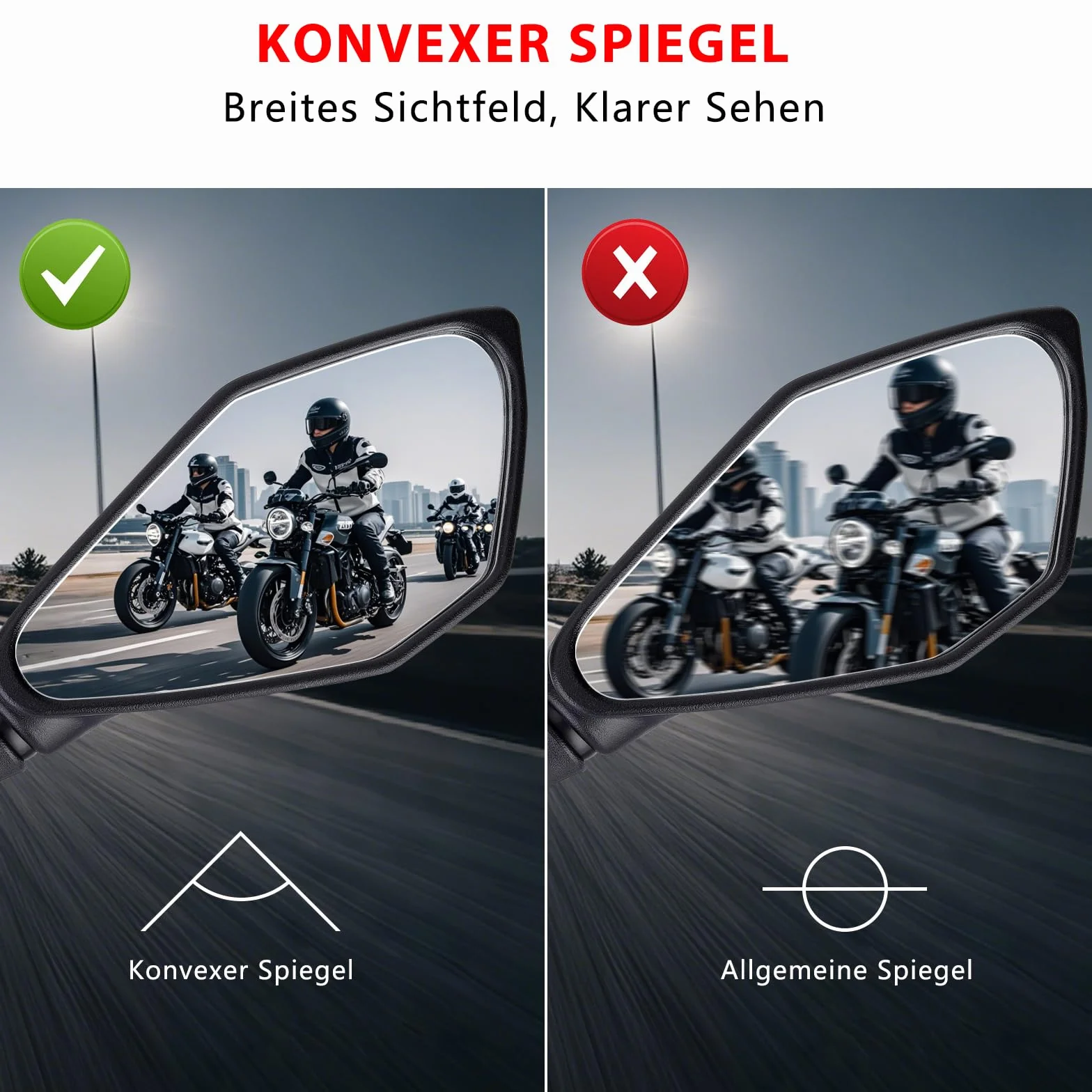E57 Homologowane lusterka wsteczne, 1 para lusterek motocyklowych bocznych obrót, lusterka motocyklowe M10 do skuterów ATV Moped Motocykle Rowery Roller