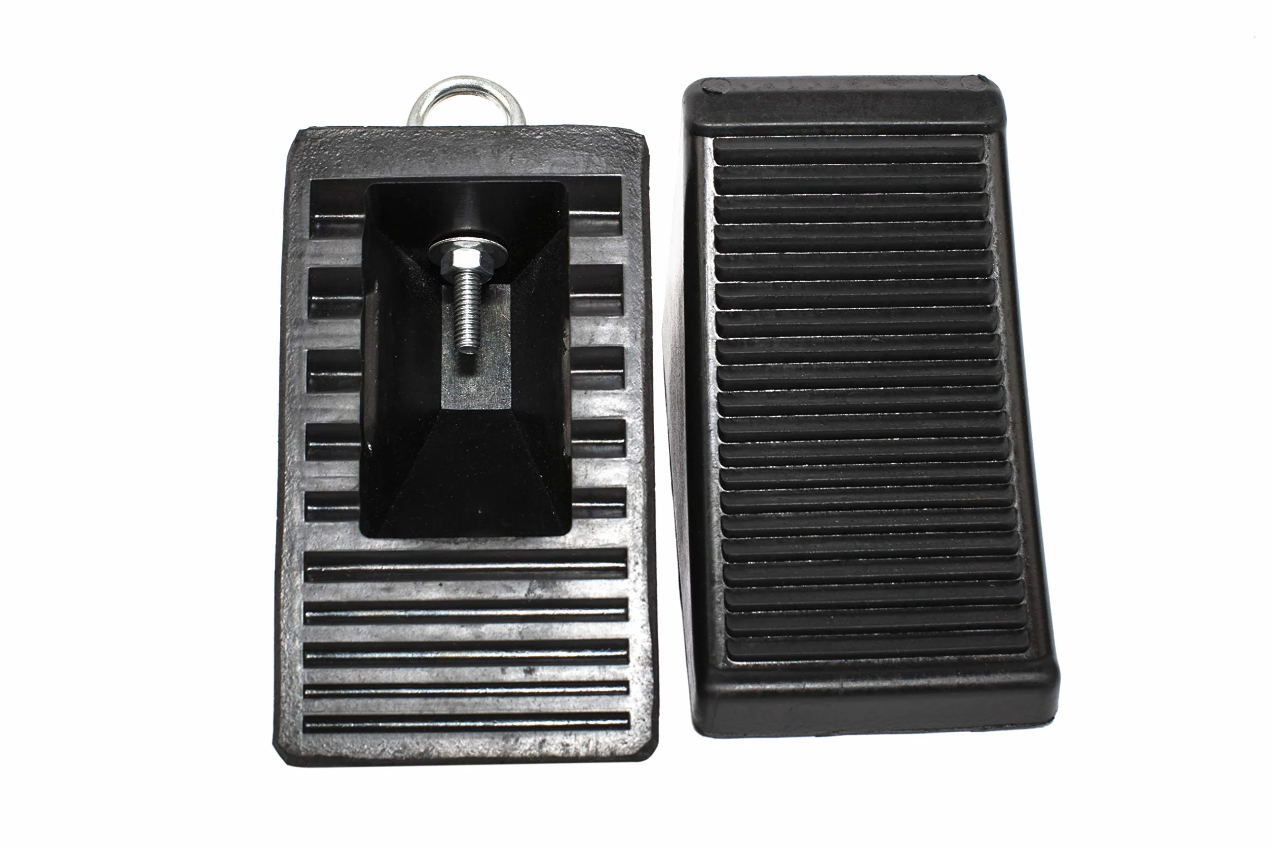MaxxHaul Heavy-Duty Rubber Wheel Chocks 50011 Anti-Slip 2 Pack 6.5" x 3.75" x 4"