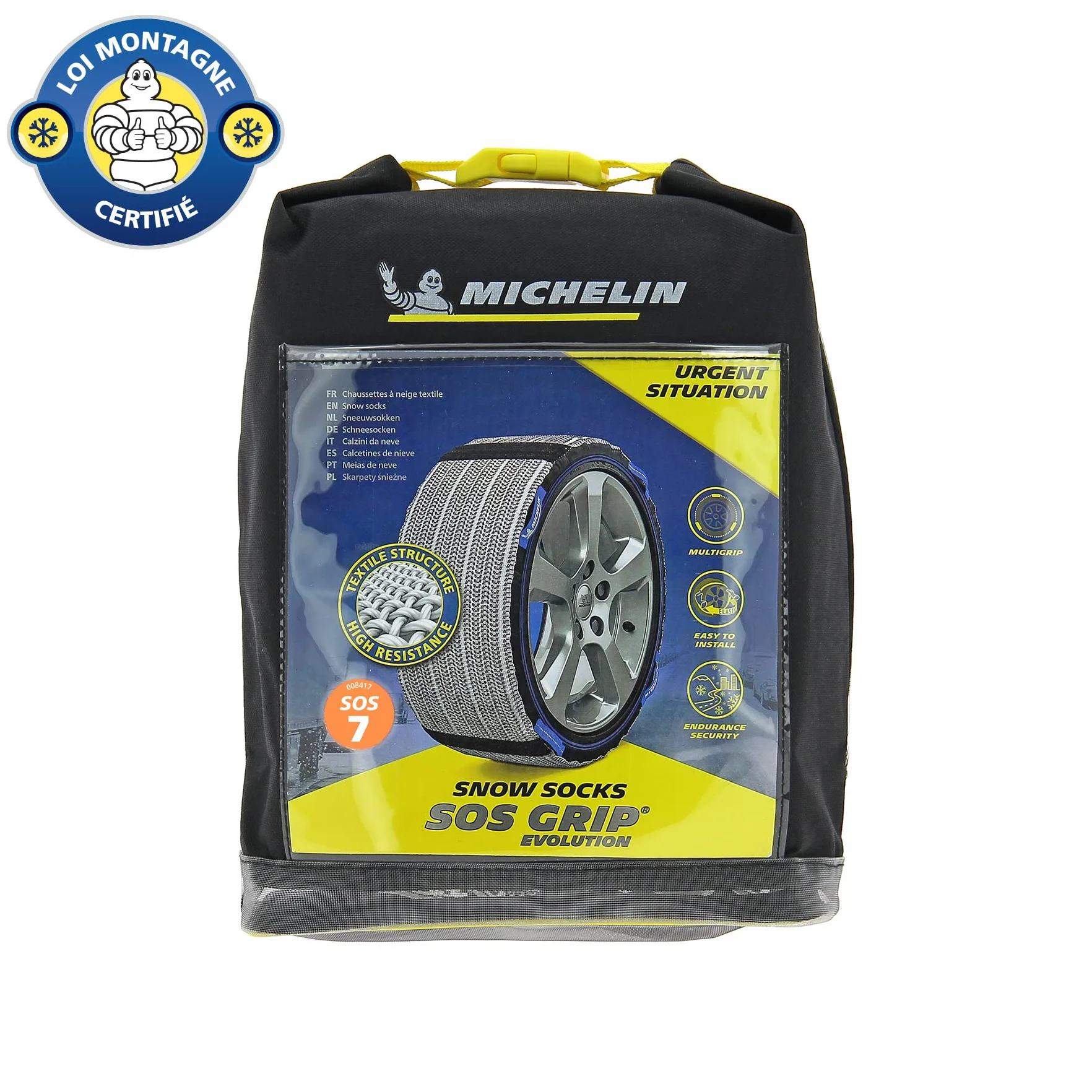 Michelin 008417 Łańcuchy tekstylne z instrukcją montażu z opakowaniem do przechowywania z rękawicami ochronnymi