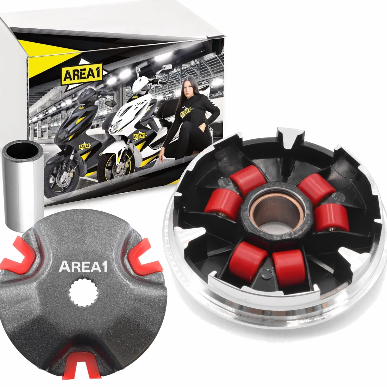 Area1 Tuning Variomatik do 50 ccm 2-suwowy. Kompatybilny z ATU Explorer Race GT50 Race 2 Speed Iron Hi Spin GE Candy Classic Commodo Cracker Jump K50 Kallio Twister
