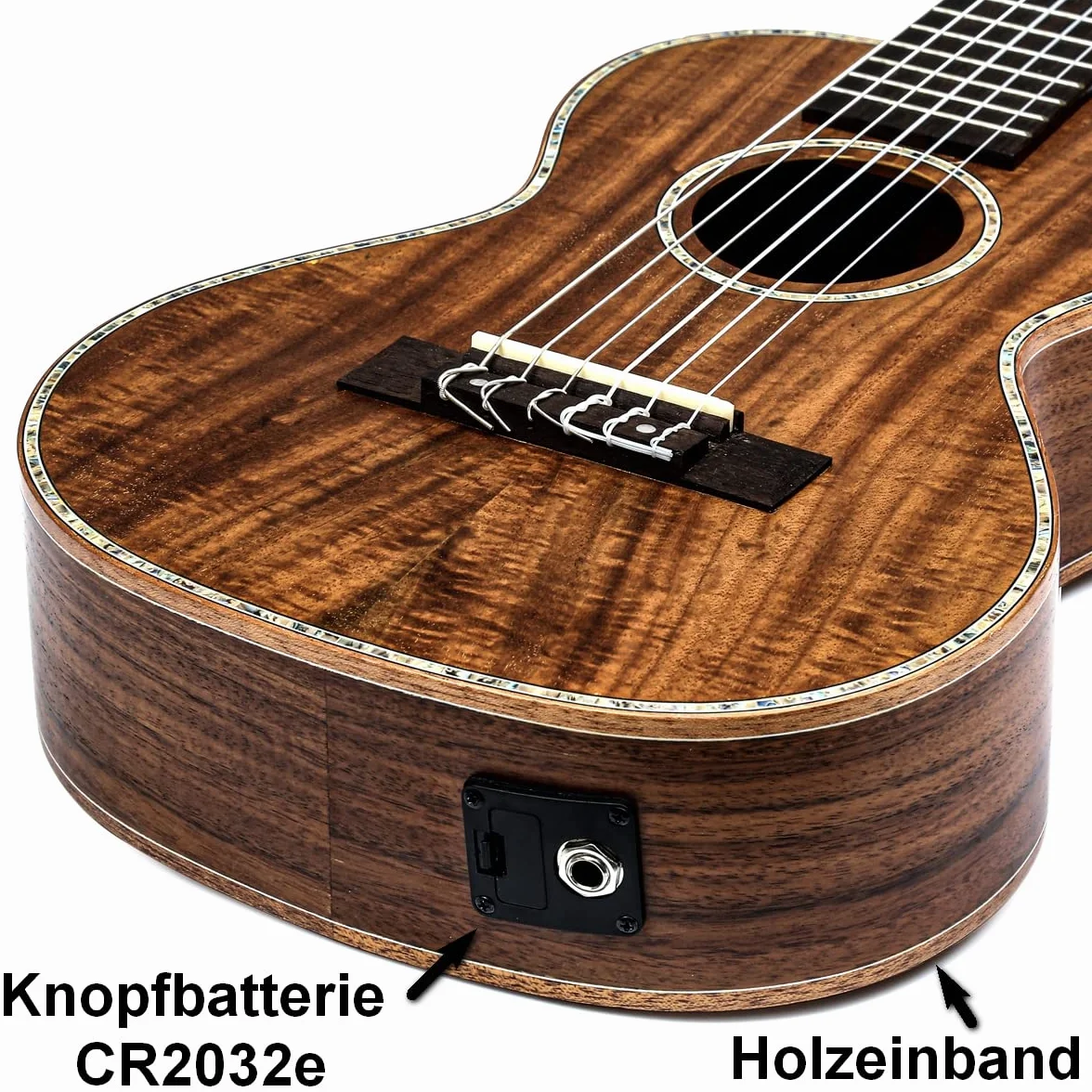 Batking Guitalele Professional Classical Acoustic 58 cm, 6 strun, mała podróżna gitara elektryczna, ukulele akacjowe, drewno satynowane, dla dorosłych i dzieci (z EQ i torbą Gig Bag)