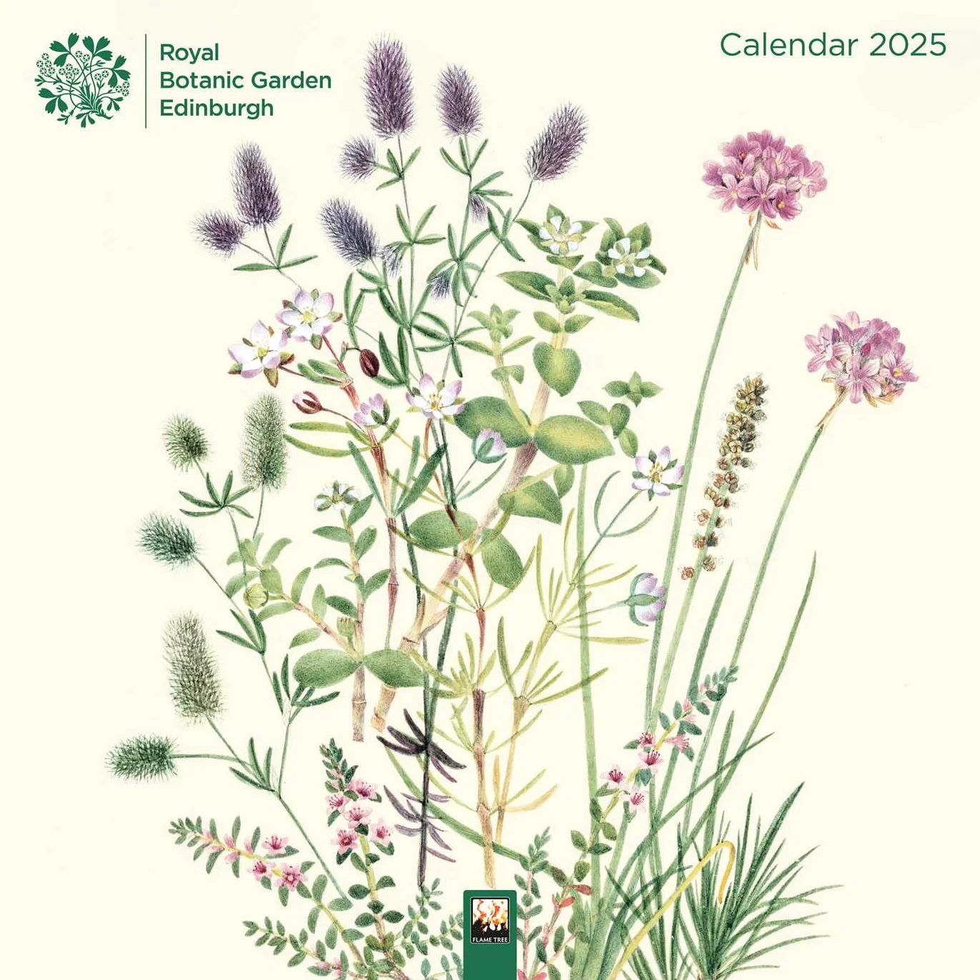 Royal Botanic Garden Edinburgh Wall Calendar 2025 (Art Calendar): Original Flame Tree Publishing-Kalender [Kalender]