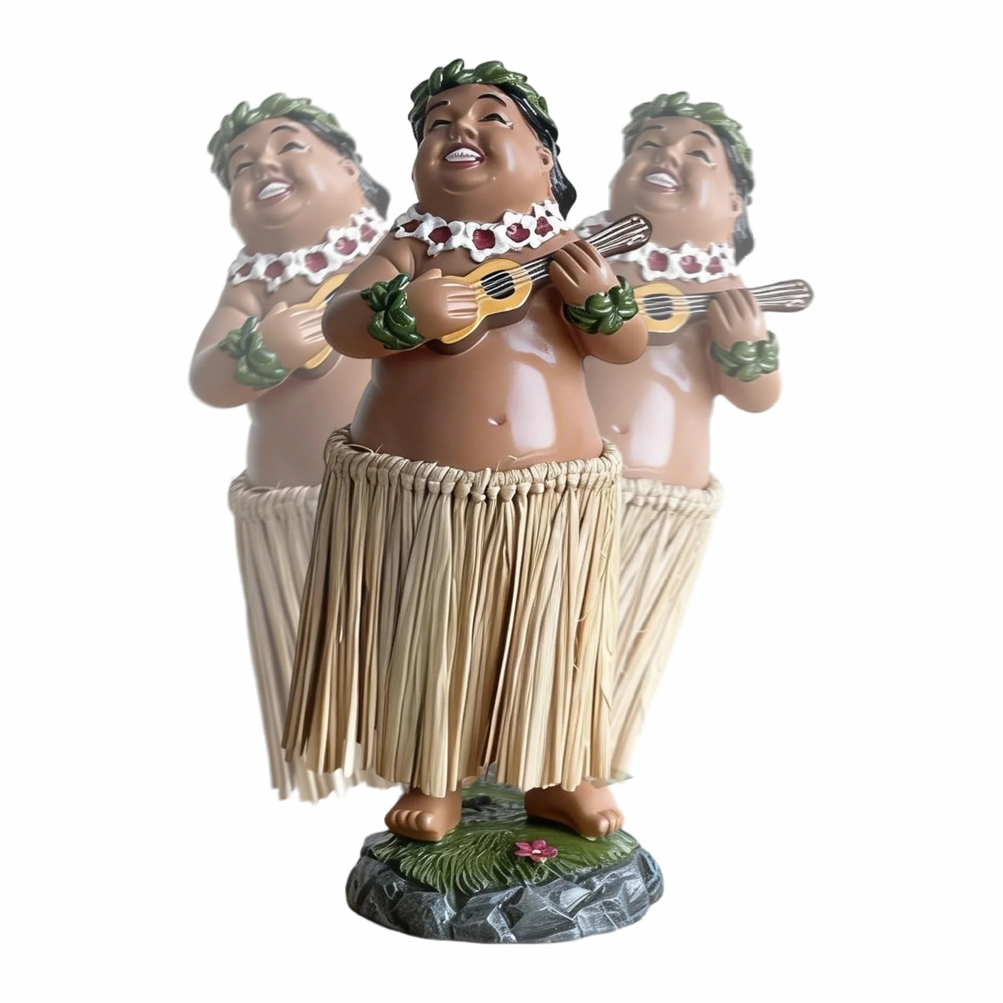 Hawaiian Hula Dashboard Doll, figurka samochodowa hawajska tancerka wobbly, dekoracja hawajskiej tancerki, rzemiosła, nadaje się do samochodu, Burea (naturalny kolor)