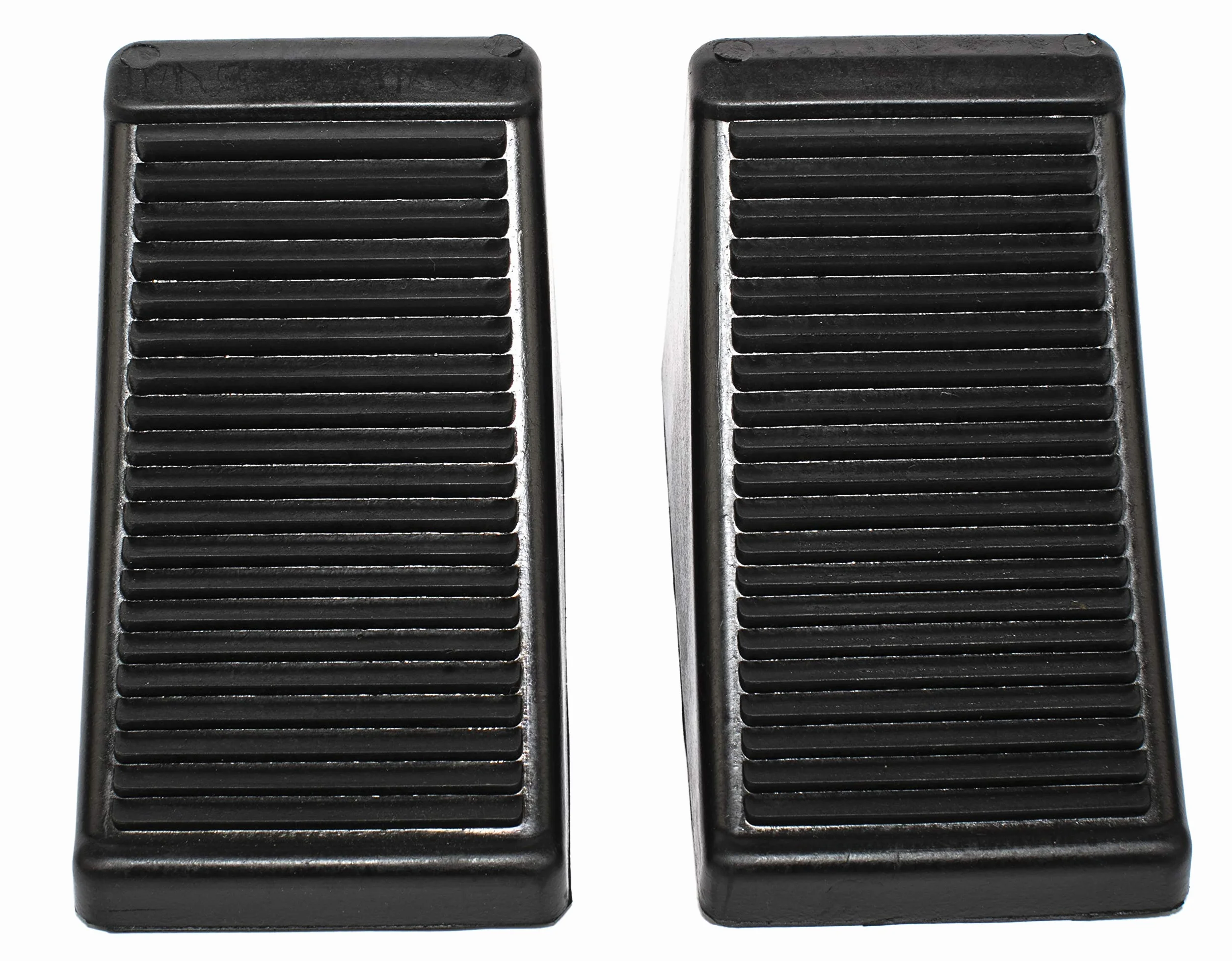 MaxxHaul Heavy-Duty Rubber Wheel Chocks 50011 Anti-Slip 2 Pack 6.5" x 3.75" x 4"