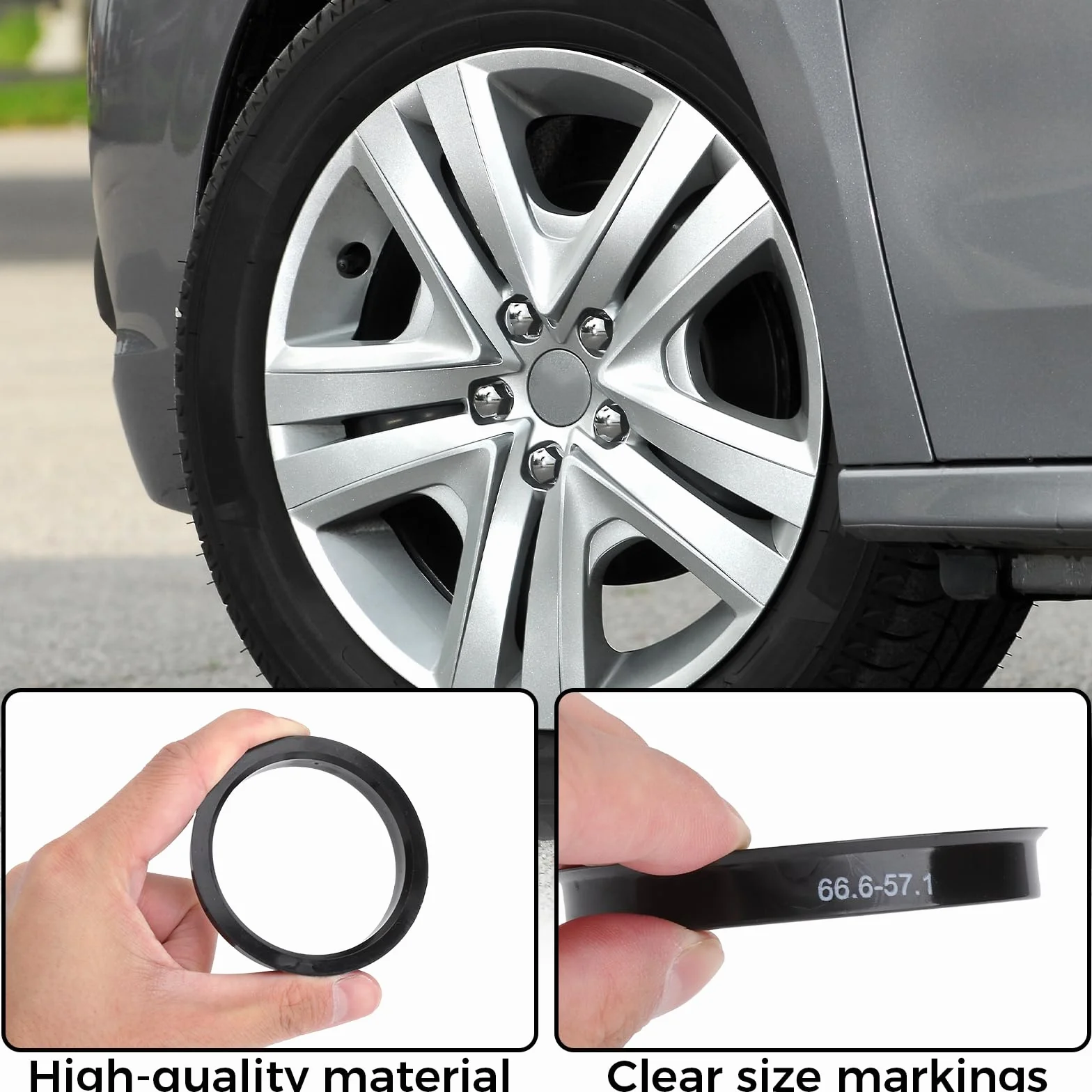 VOSSOT pierścienie centrujące 66,6 na 57,1 mm adapter do felg aluminiowych