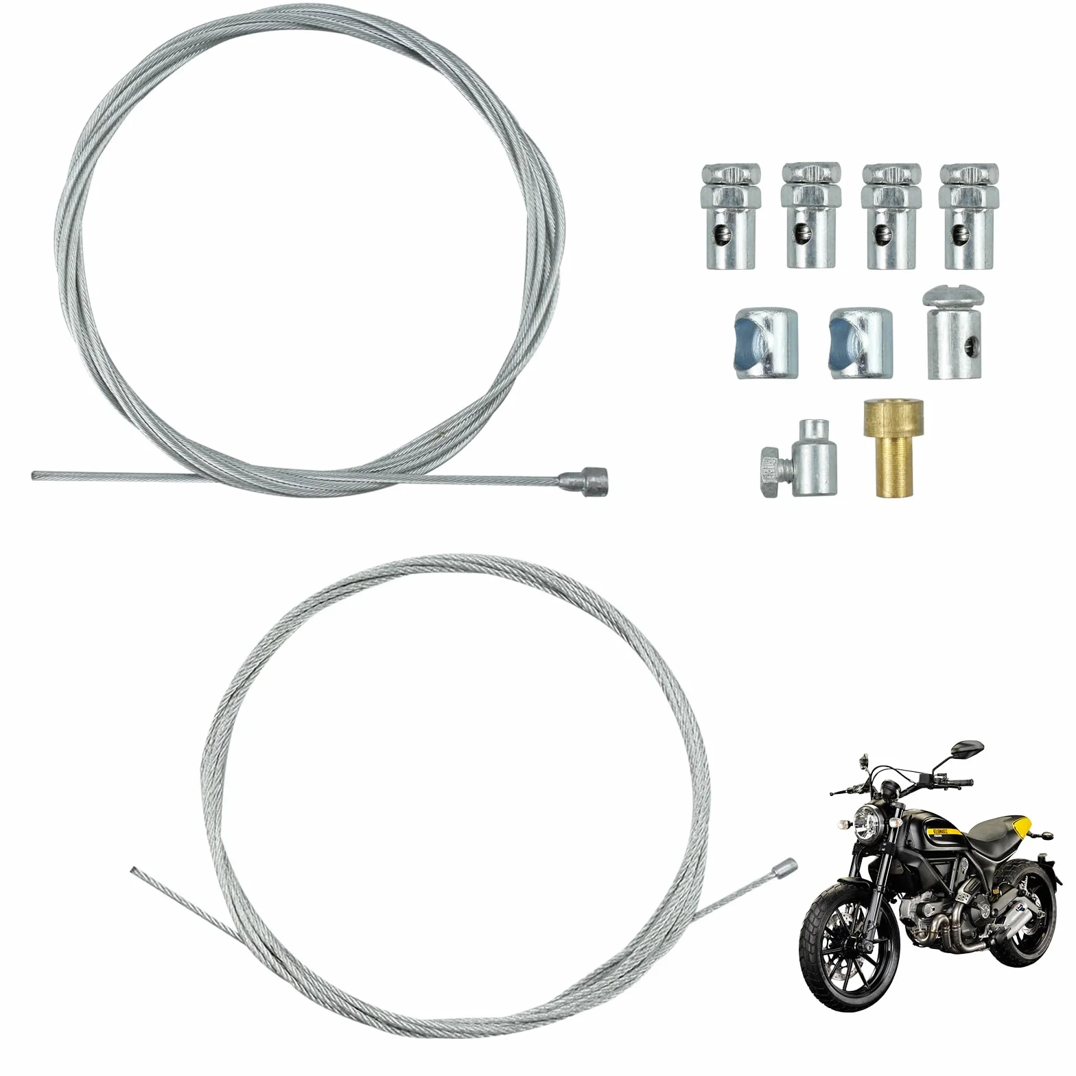 Zestaw naprawczy linek sprzęgła i hamulca motocyklowego 2m 9 złączek
