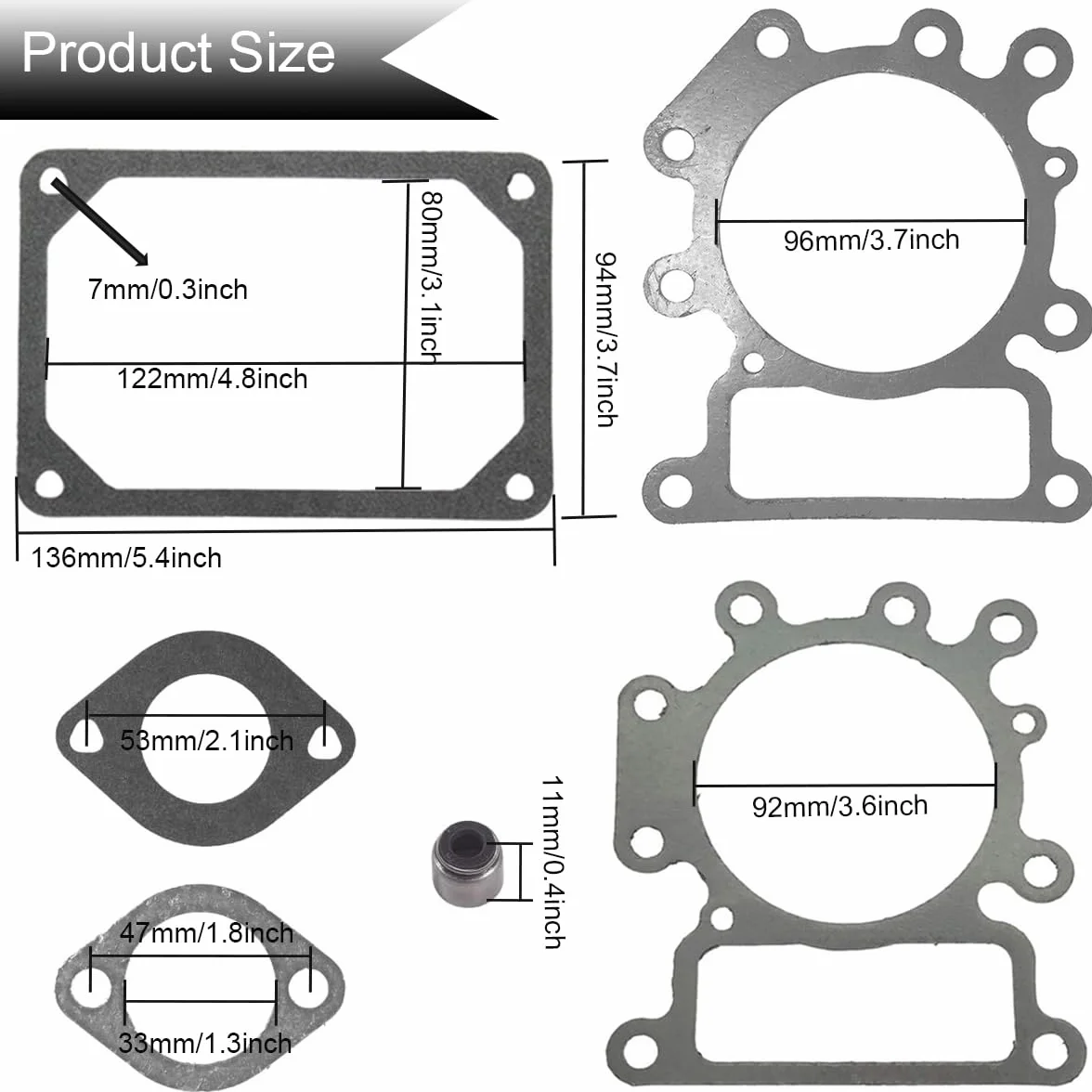 ZAMDOE Zestaw uszczelek zaworu kompatybilny z Briggs Stratton 794152 690190 794114 796584 699168 692410 310707 310777 311707 31A807 31E877 31Q5077 31R507 silnik, uszczelka głowicy, uszczelka pokrywy