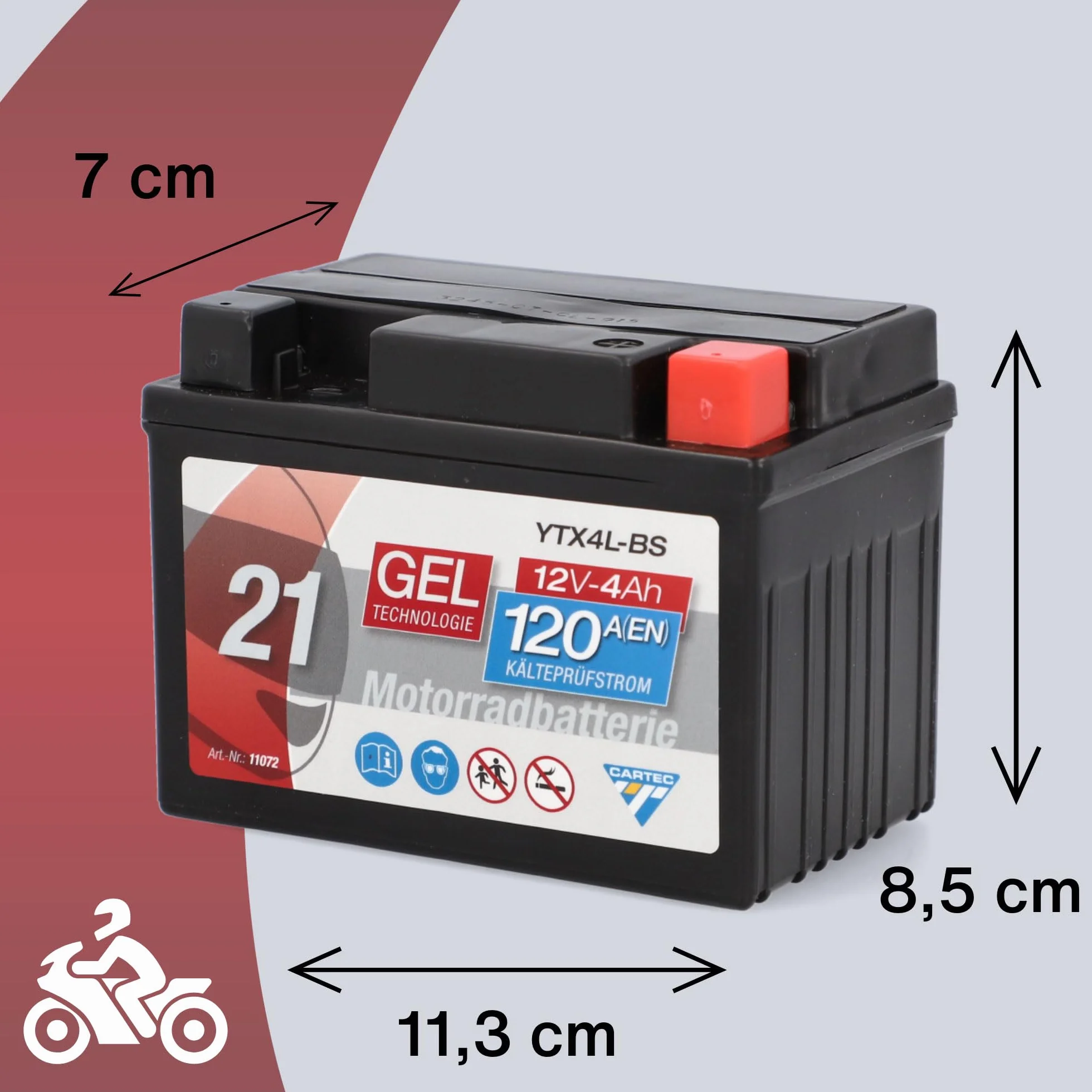 Akumulator motocyklowy YTX4L-BS 4Ah 120A żelowy