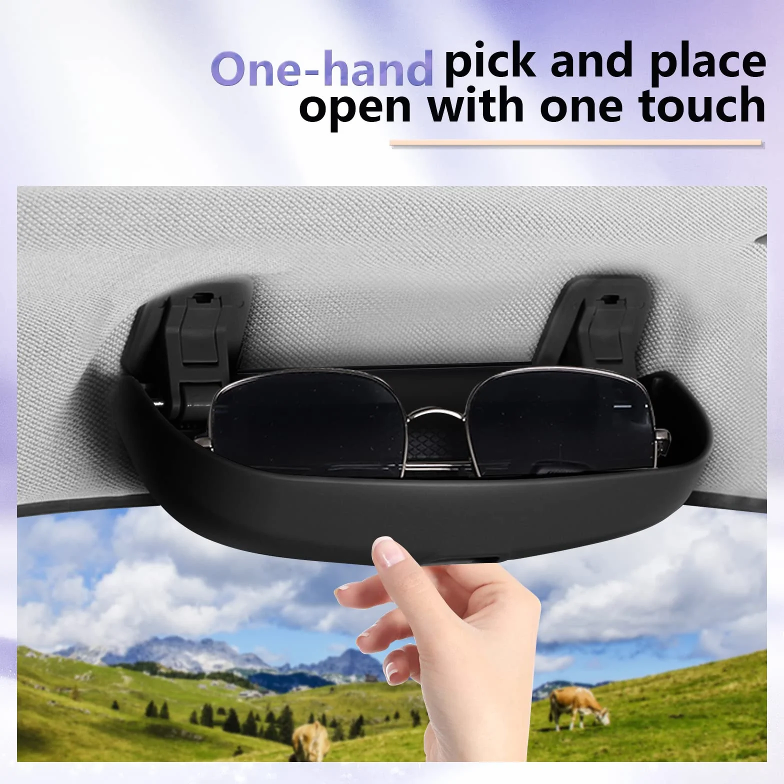 LUWU Kompatybilny z BMW X1 X2 X3 X5 1 / 3 / 5 / 7 samochodowy uchwyt na okulary przeciwsłoneczne, etui na okulary do wnętrza samochodu, akcesoria (czarny)