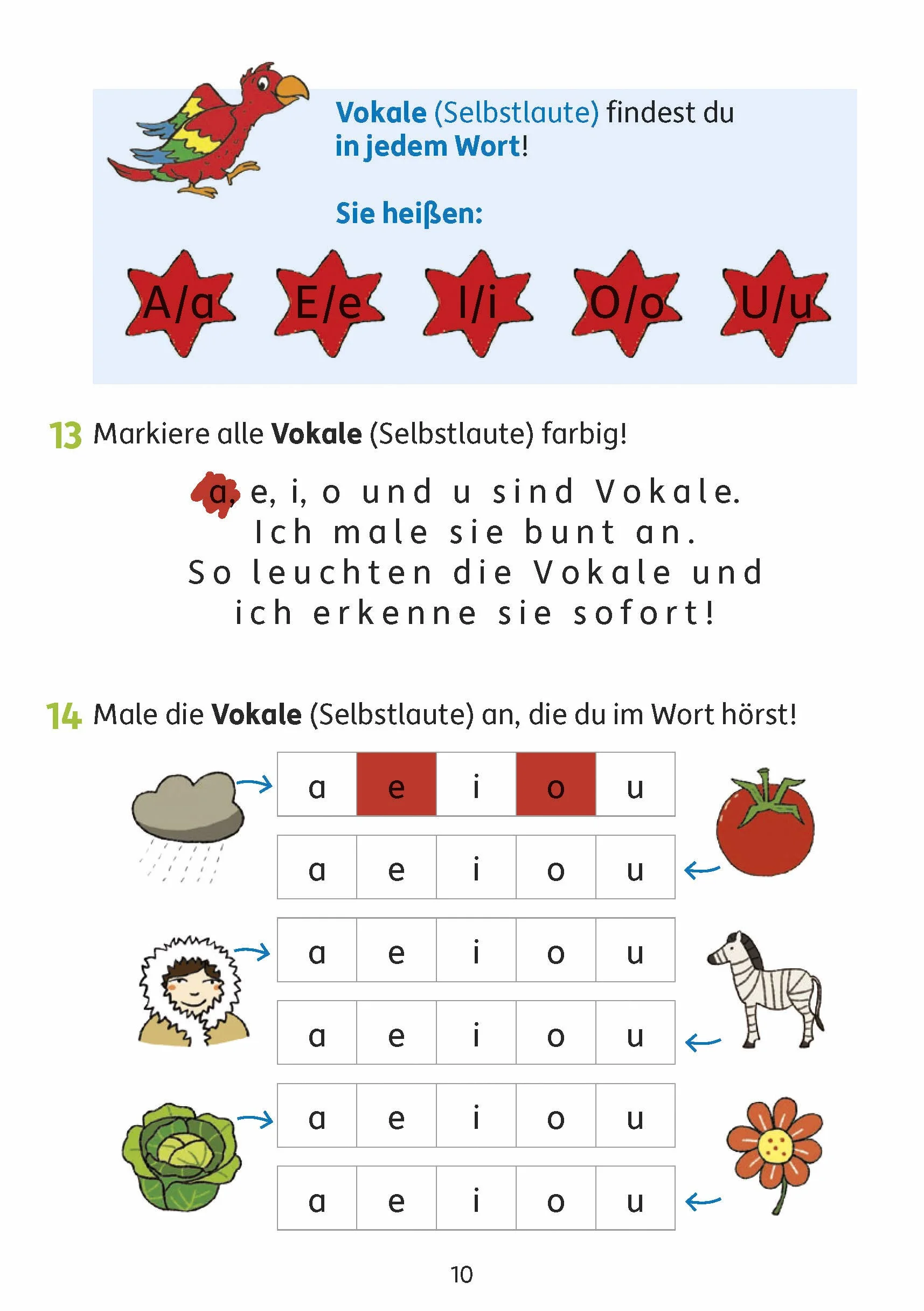 Grammatik 1./2. klasse: Buchstaben, Laute, Das Abc, Satzarten. Wie im Unterricht: Erklärungen mit Übungen und Lösungen: 212