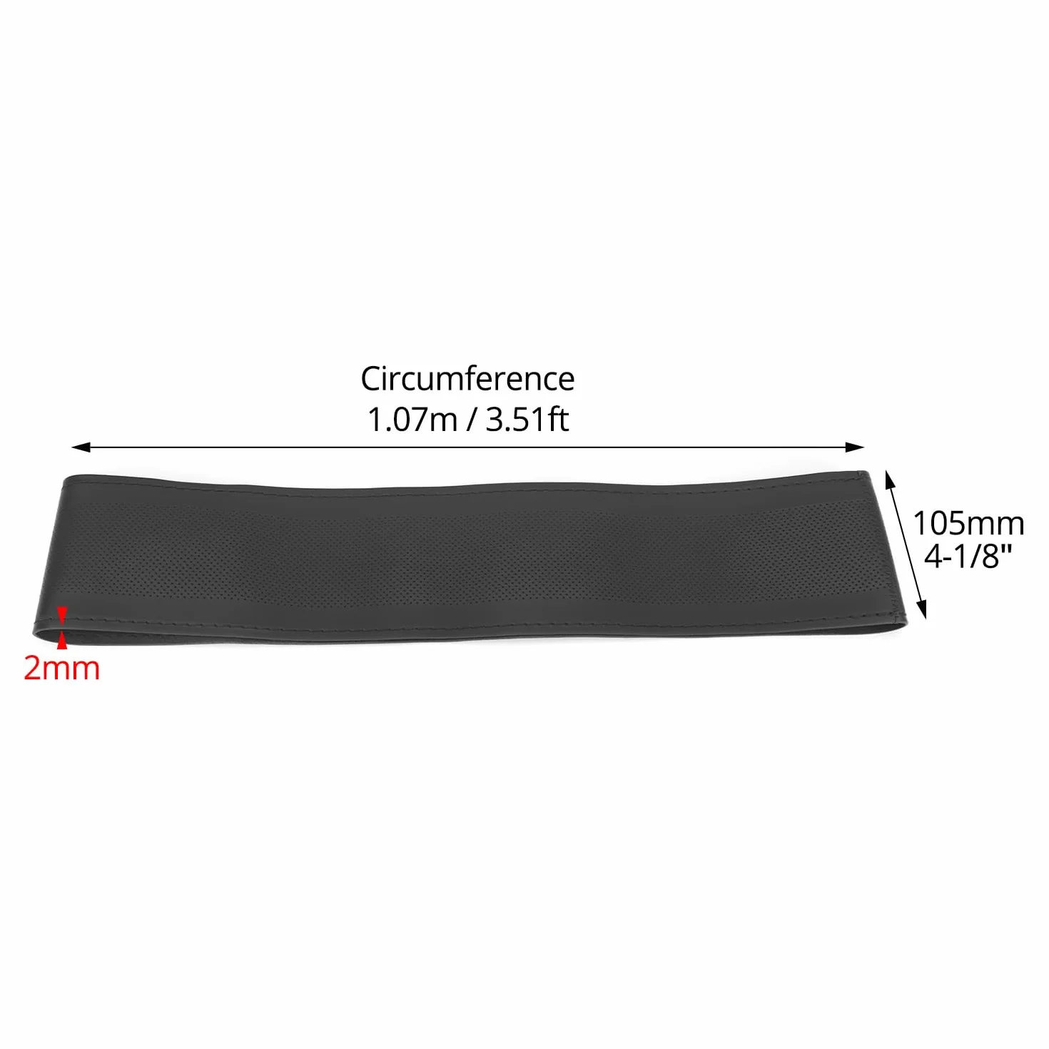 QWORK® Uniwersalny pokrowiec na kierownicę samochodu, 37–38 cm, z igłą i nicią, antypoślizgowy pokrowiec na kierownicę