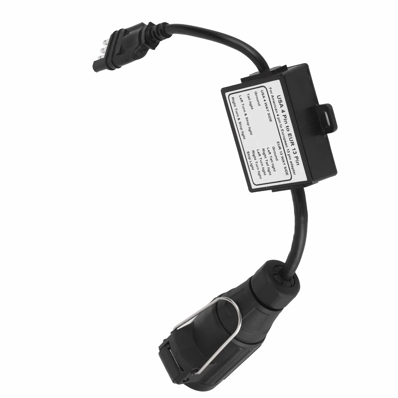 Adapter okablowania przyczepy 4-biegunowa płaska wtyczka na 13-biegunowy konwerter obwodu oświetlenia UE