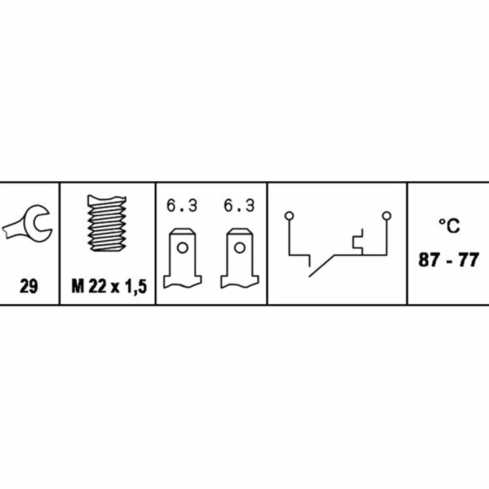 HELLA 6ZT 007 800-031 Przełącznik termiczny, wentylator chłodnicy - 12V - 2-biegunowy - Wtyk płaski - przykręcany - Zestyk zwierny