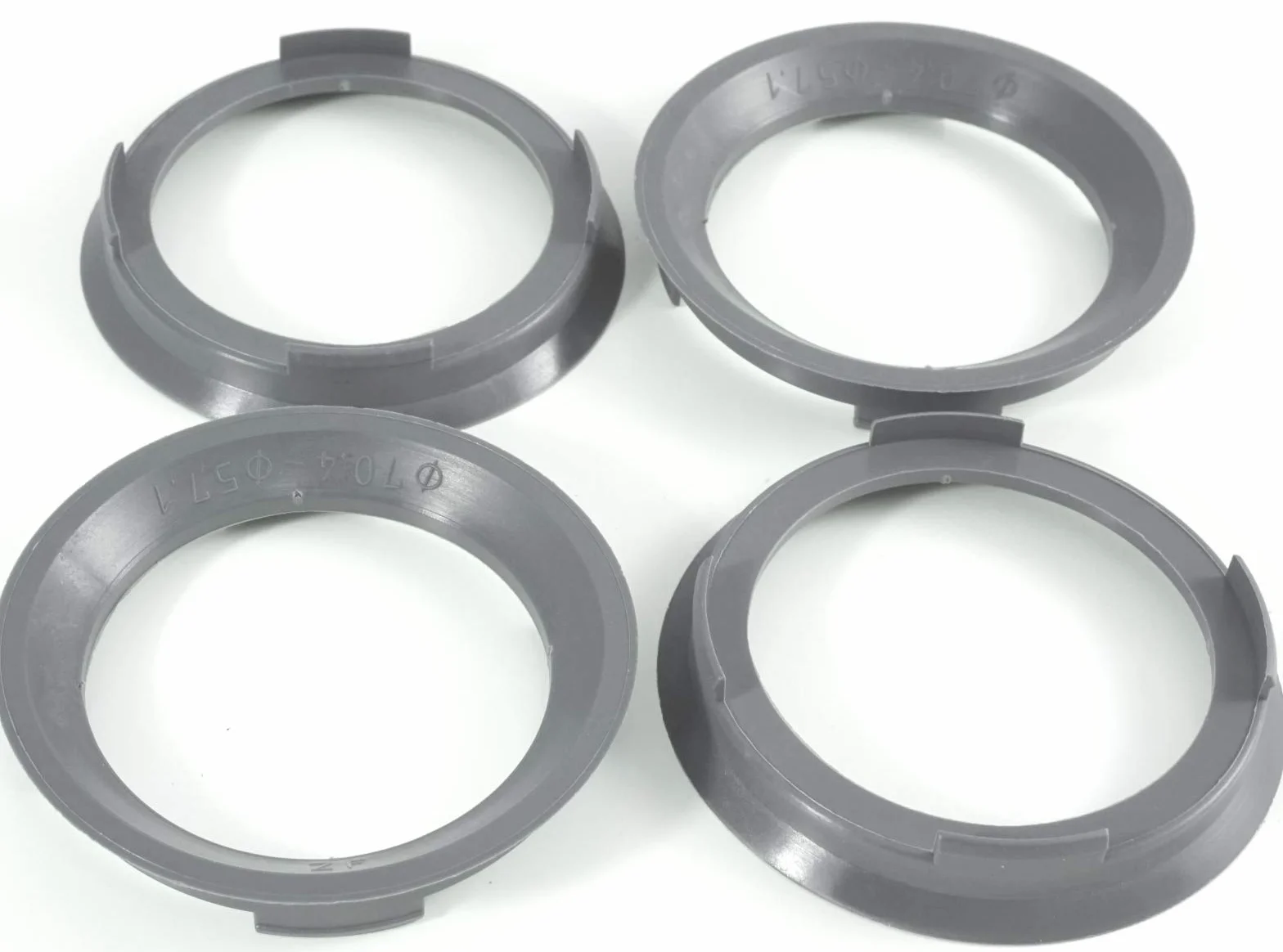 Pierścienie centrujące 70,4 x 57,1 mm do Rondell ROD, ciemnoszare, komplet 4 sztuk