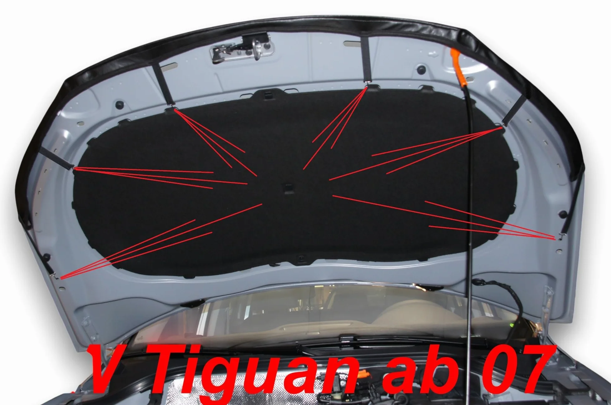 AB-00255 AUTO-BRA kompatybilny z VW Volkswagen Tiguan rok produkcji 2007-2016 osłona osłona przed uderzeniami kamieni Tuning Bonnet Bra