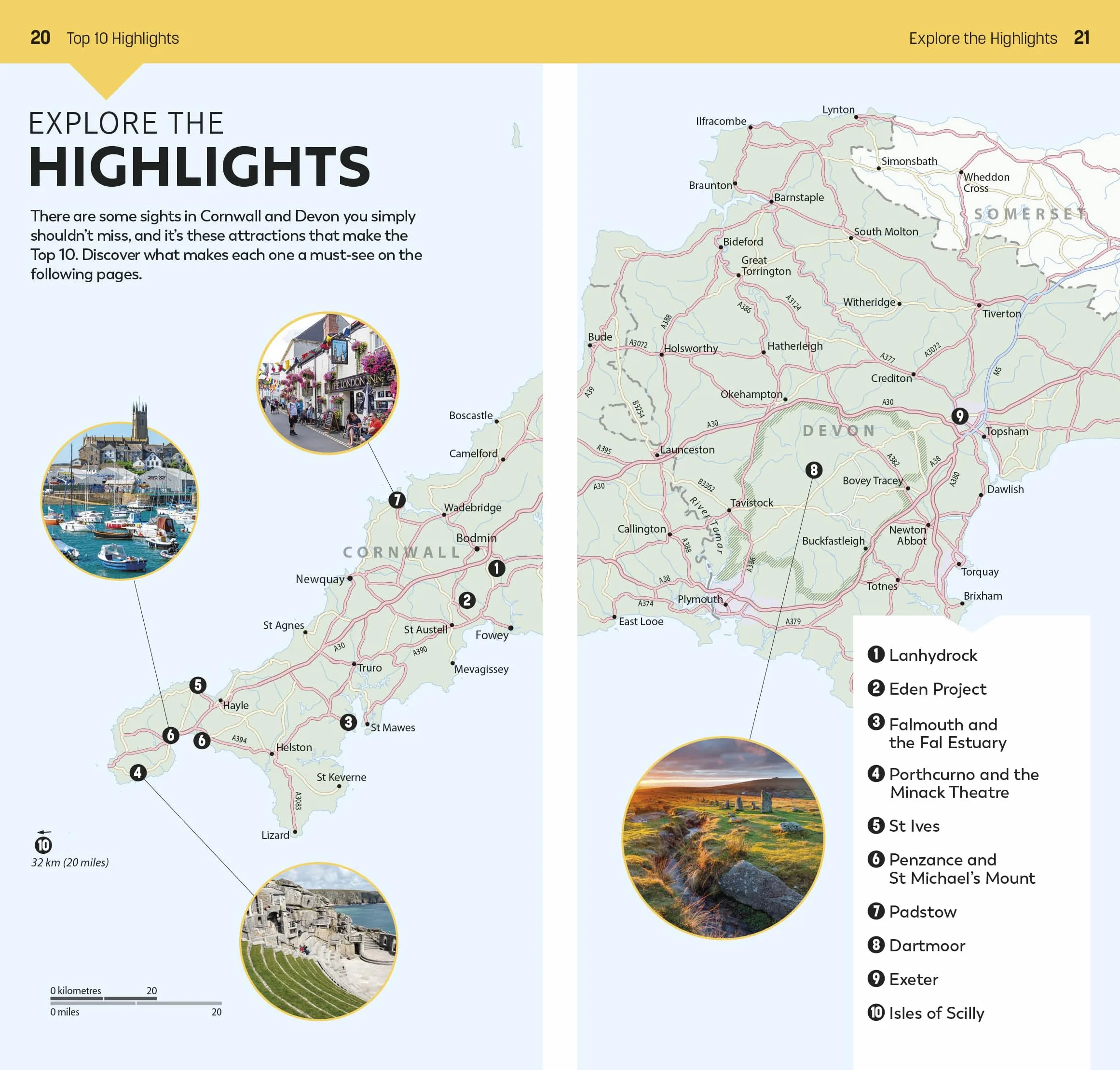 DK Top 10 Cornwall and Devon: Top 10 lists for your perfect trip, plus an all-weather folded map