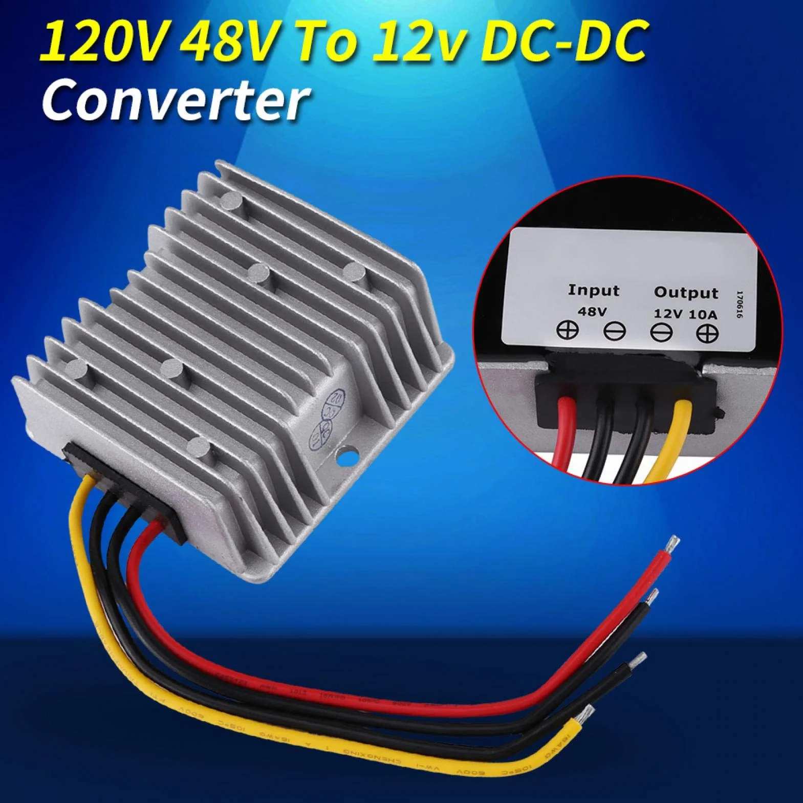 Przetwornica Dc-dc 48V do 12V Konwerter Napięcia 10A Obsługuje Ochronę Nadprądową, Ochronę Przed Przepięciem, Ochronę Przed Zwarciem i Ochronę Przed Przegrzaniem
