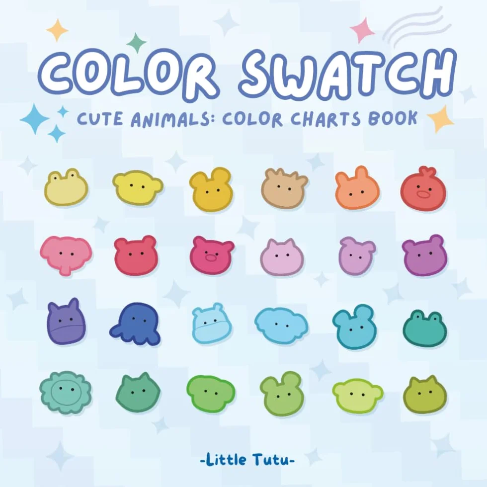 Color Swatch: Cute Animals Coloring Charts Book, Coloring Logbook, Palette for Coloring Books
