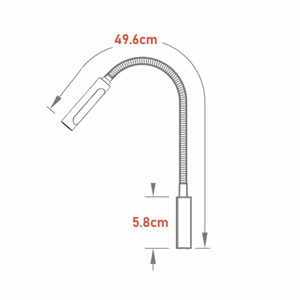 acegoo Lampa do czytania 12V LED elastyczna gęsia szyja 4000K z przyciskiem ściemniaczem i ładowarką USB