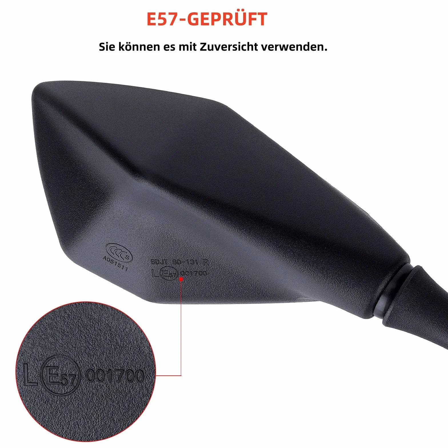 E57 Homologowane lusterka wsteczne, 1 para lusterek motocyklowych bocznych obrót, lusterka motocyklowe M10 do skuterów ATV Moped Motocykle Rowery Roller