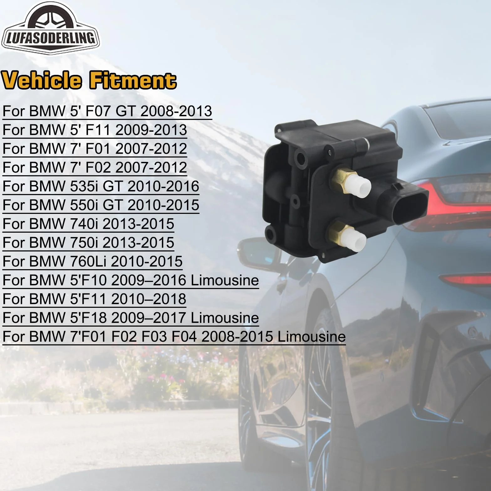 Blok zaworów zawieszenia pneumatycznego pasujący do BMW 5er GT F07 F11 X5 F15 X6 7er F01 F02 F03 F04 37206789450 37206875176 37206784137