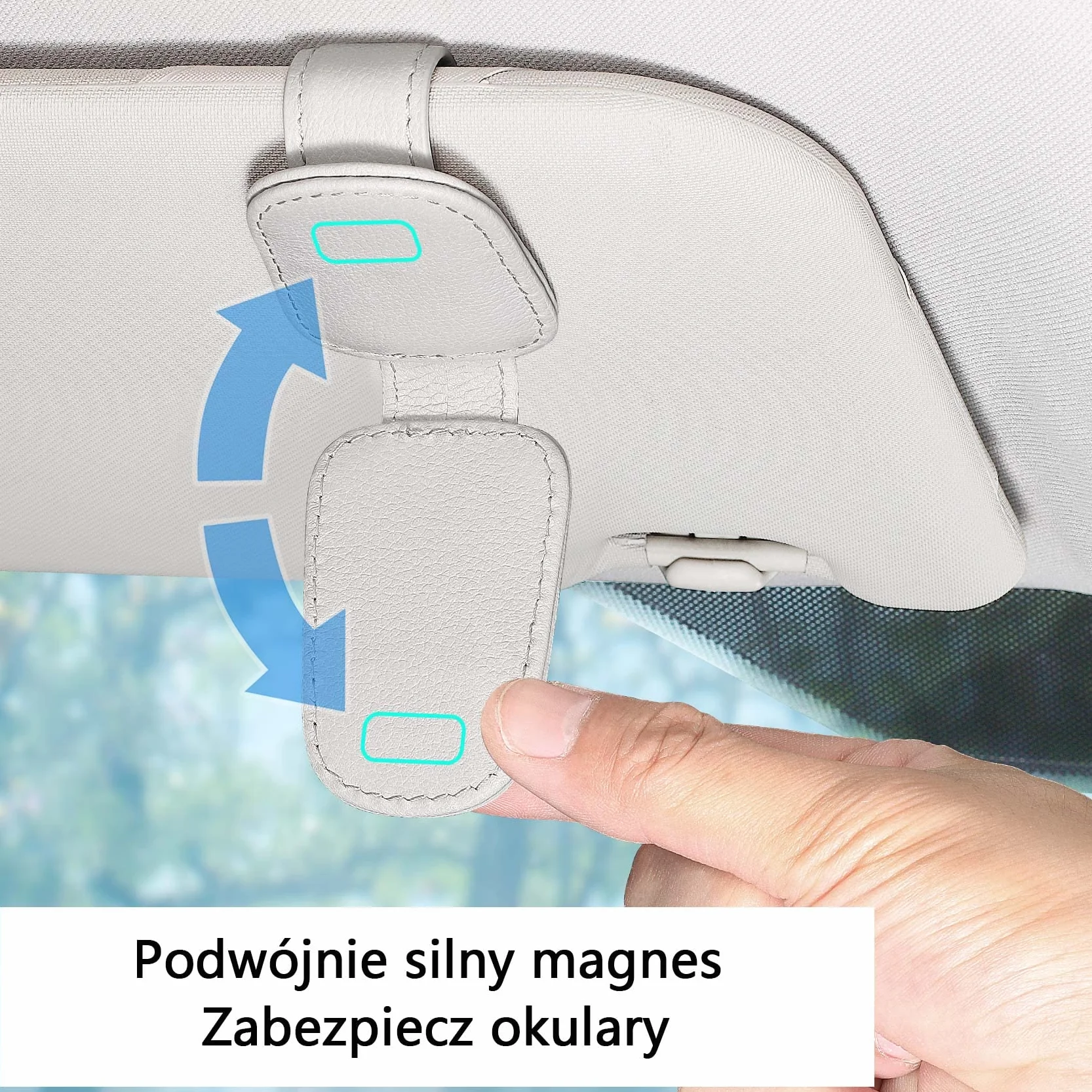 Uchwyt na okulary do samochodu skórzany klips na okulary przeciwsłoneczne 2 paczki