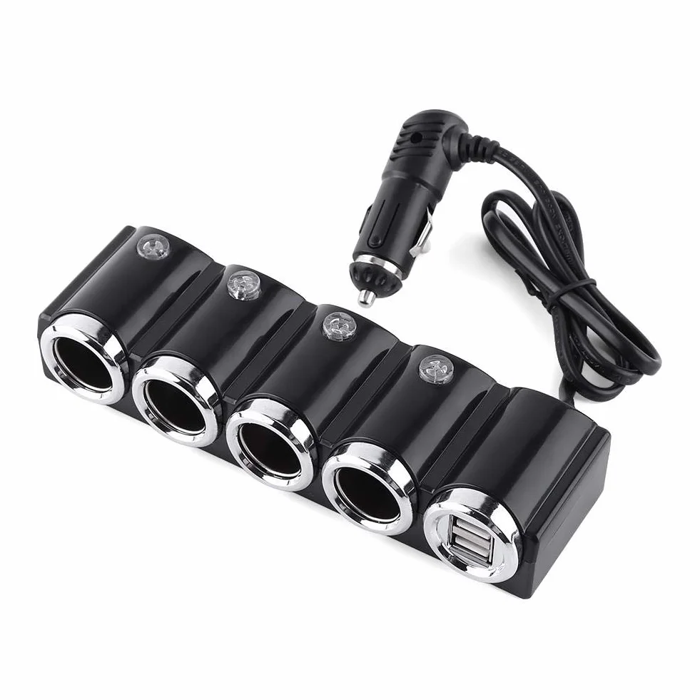 Akozon DC 12V 24V USB 4-kierunkowa zapalniczka ładowarka