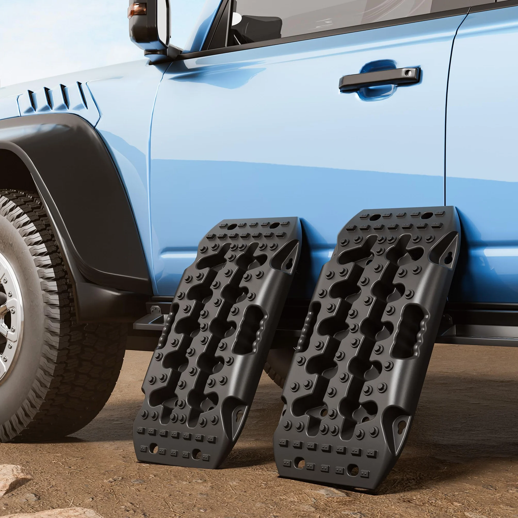 Wiltec Trapy piaskowe 581 x 295 x 65 mm 2 szt do 7 t nośności mata trakcyjna off road